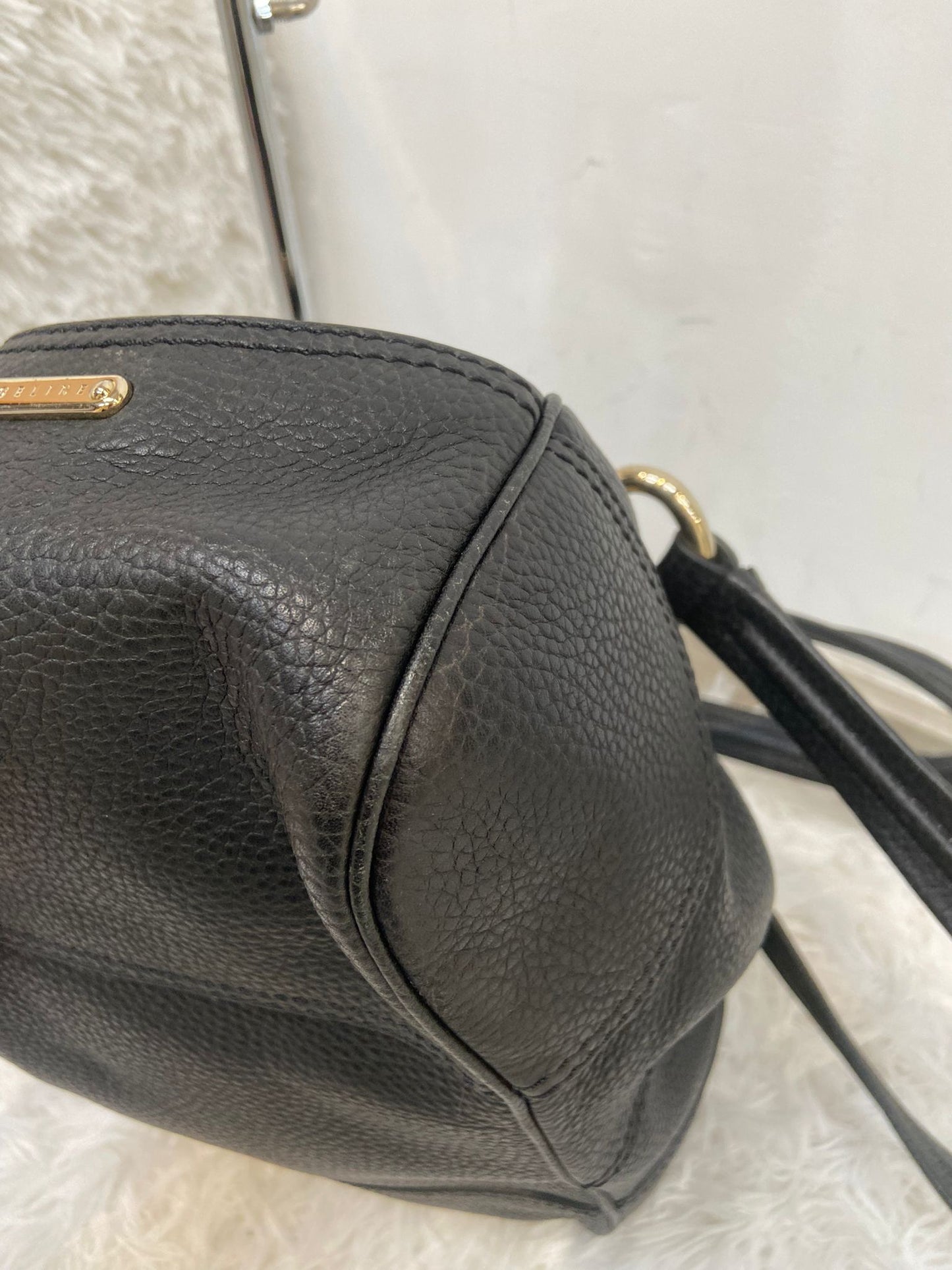 CELINE 黑色牛皮單肩袋