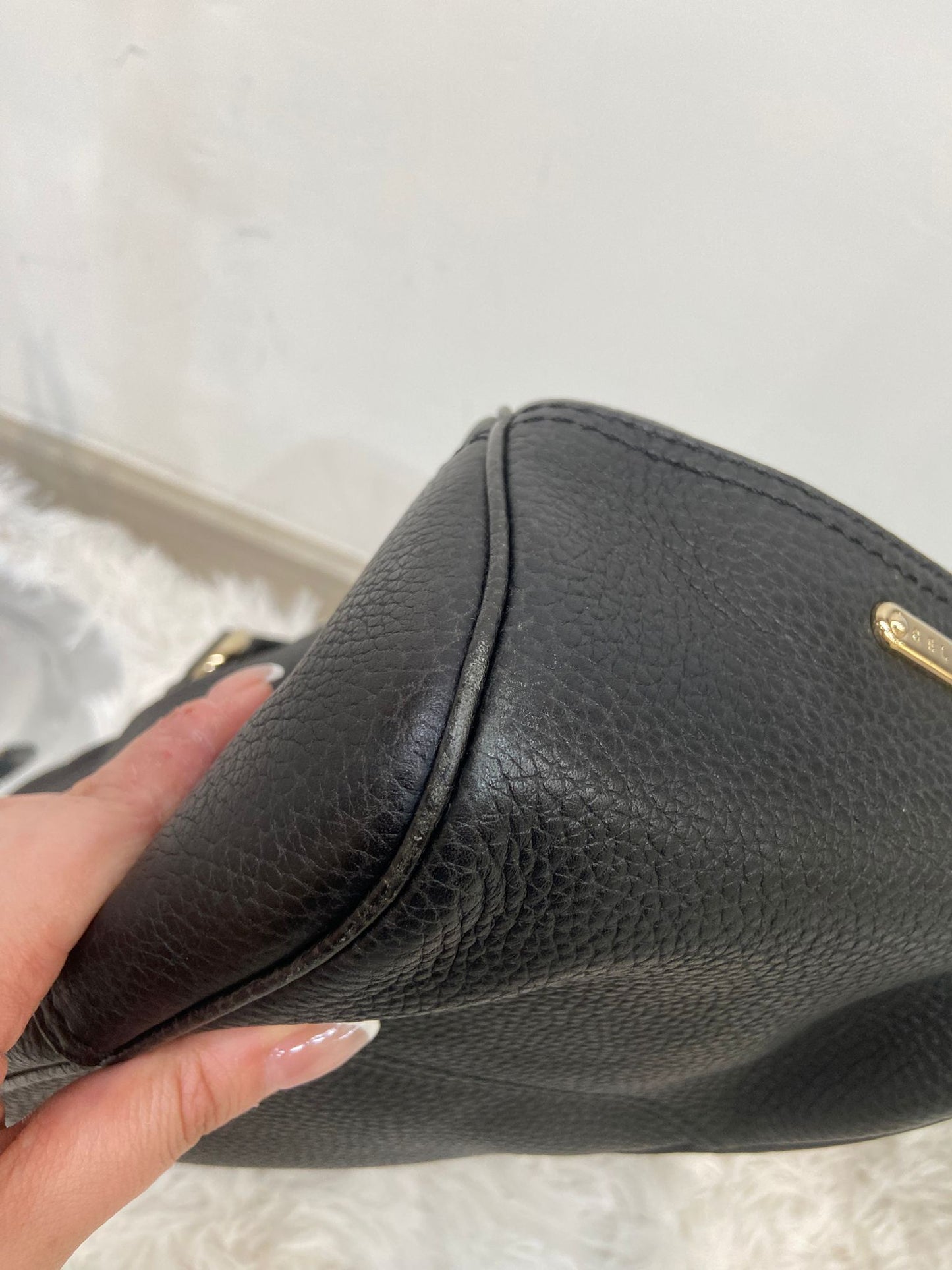 CELINE 黑色牛皮單肩袋