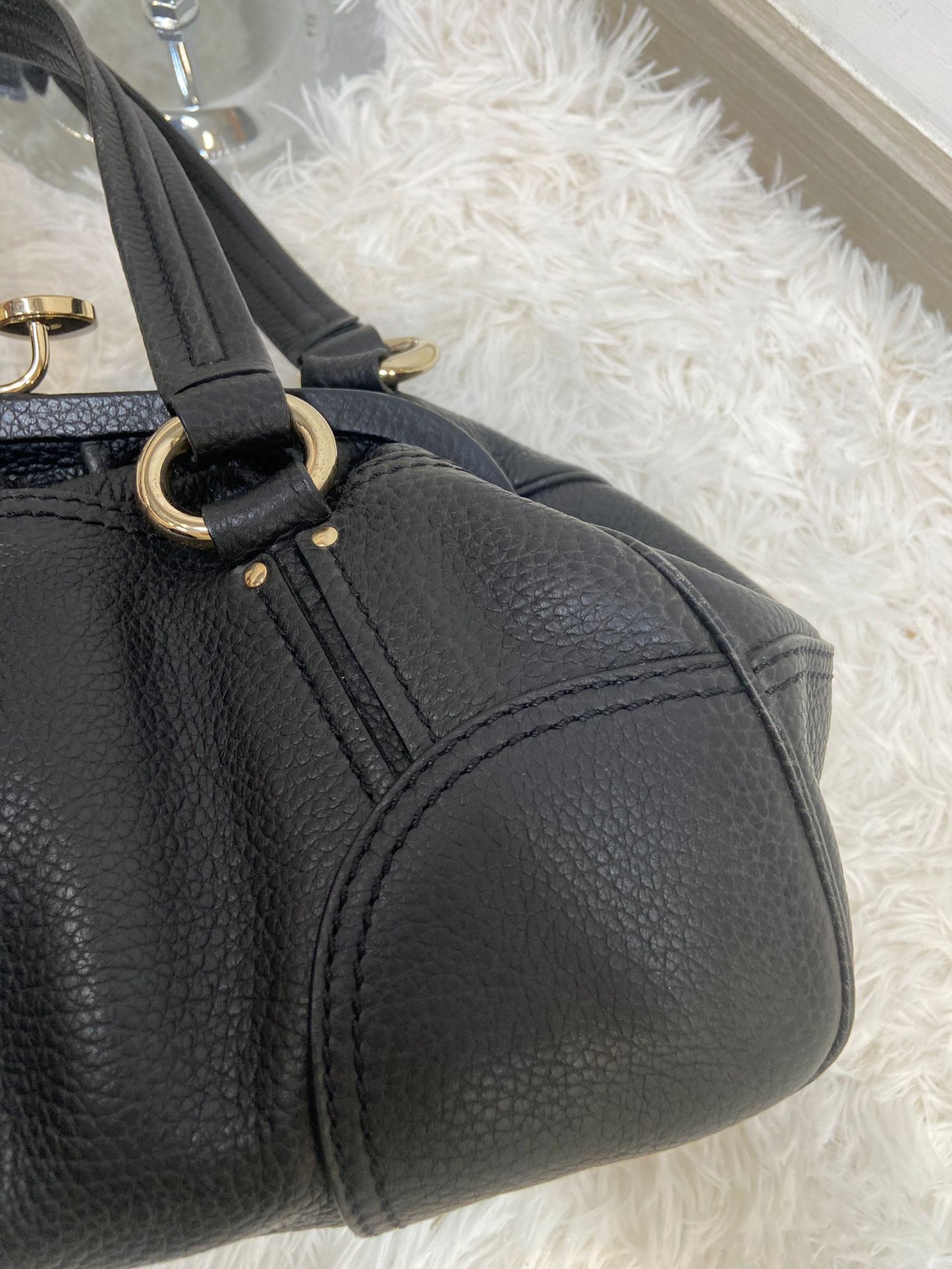 CELINE 黑色牛皮單肩袋