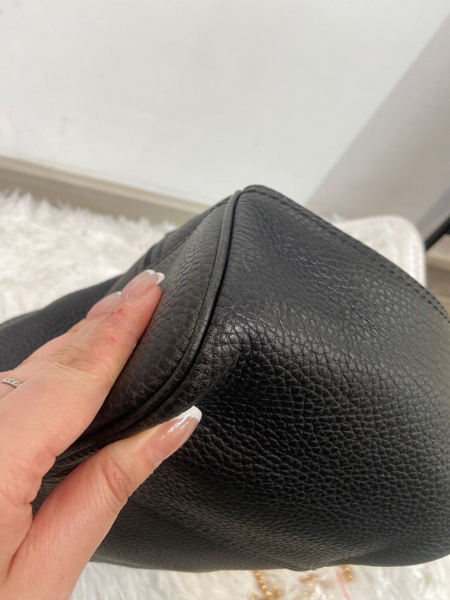 CELINE 黑色牛皮單肩袋