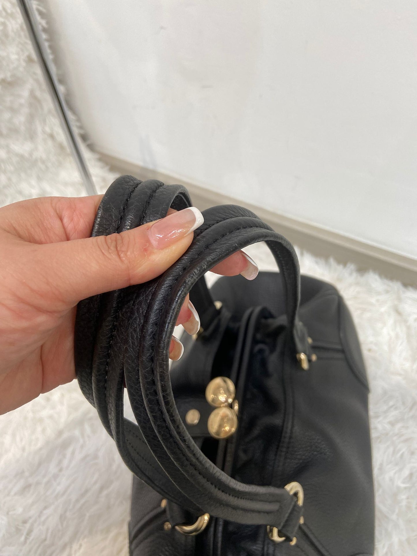 CELINE 黑色牛皮單肩袋