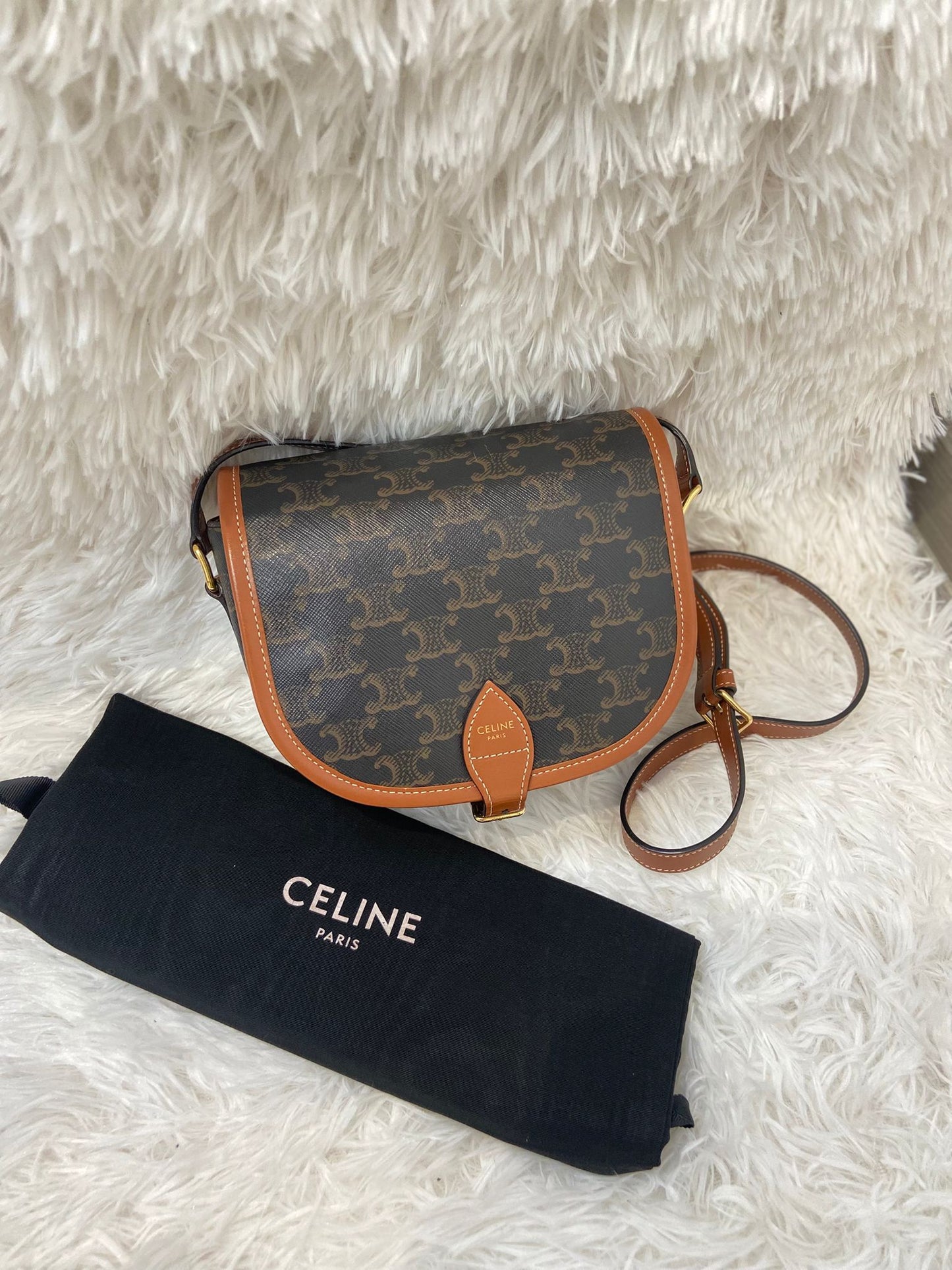 Celine folco 老花 馬鞍包