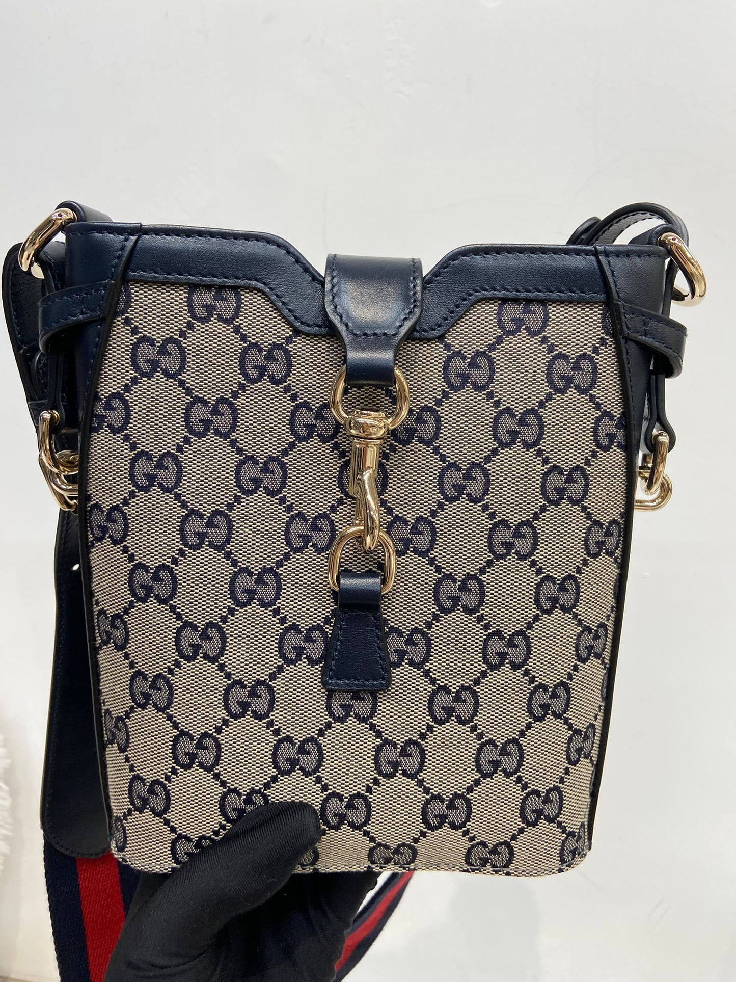GUCCI jackie gg 老花迷你桶袋