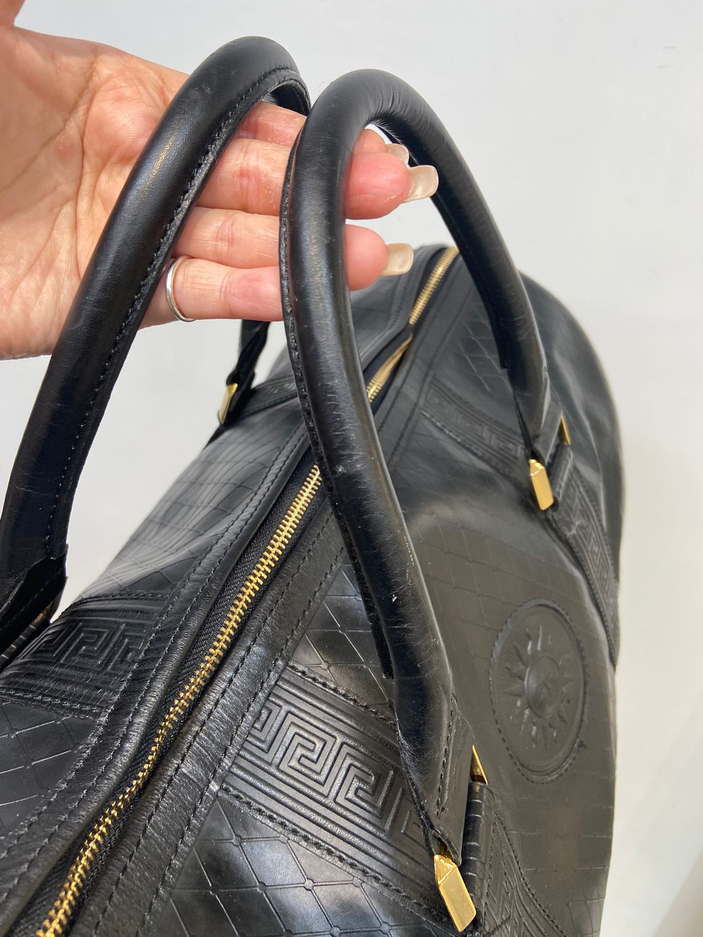 Versace 黑色牛皮旅行袋