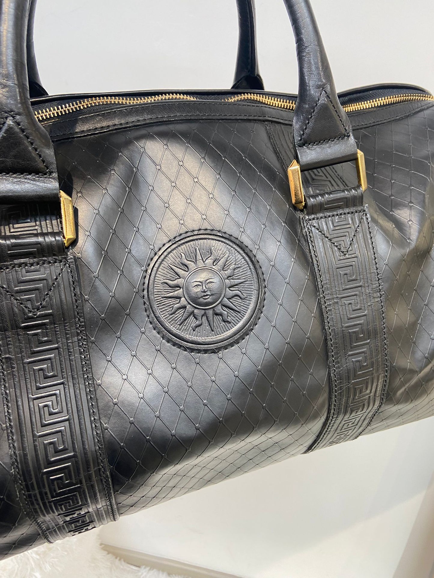 Versace 黑色牛皮旅行袋