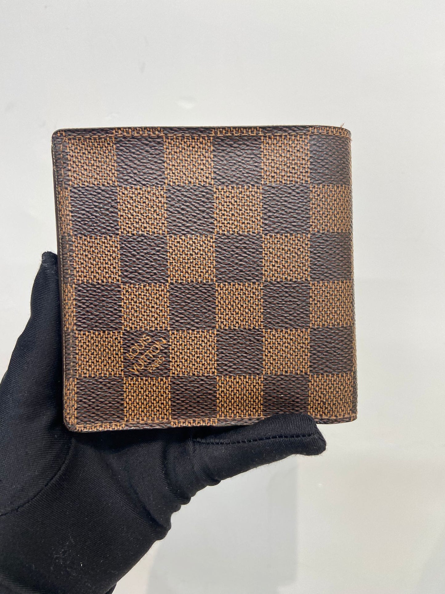 Lv 棋盤 兩摺短銀包