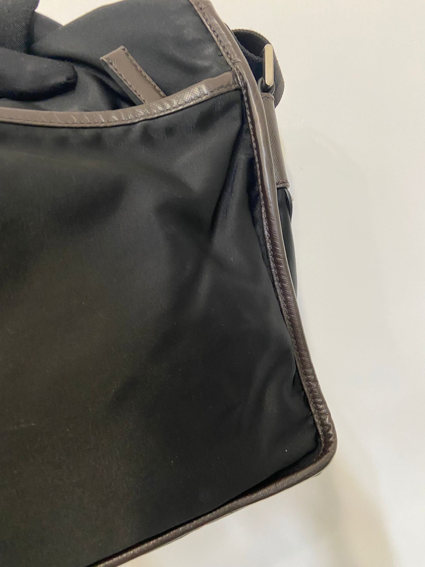 Prada 黑色 黑logo 字斜孭袋