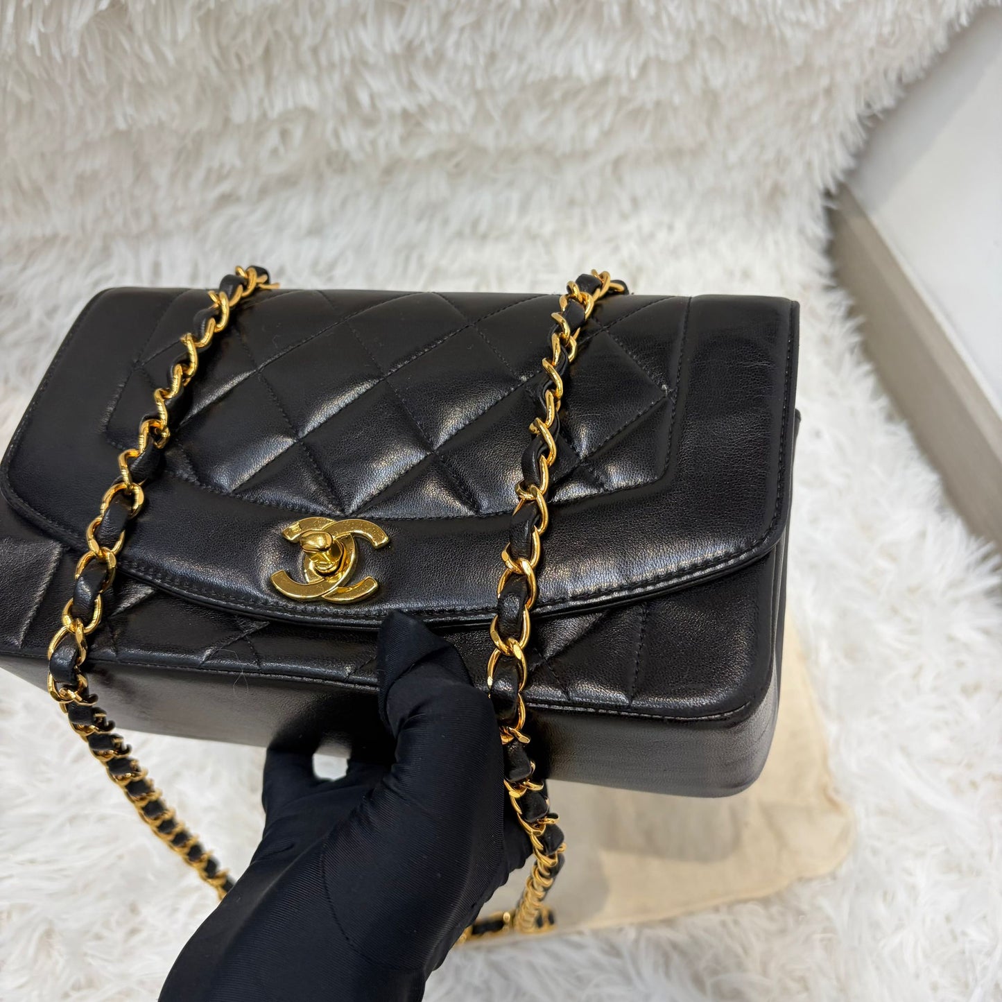 Chanel 黑金Diana 22