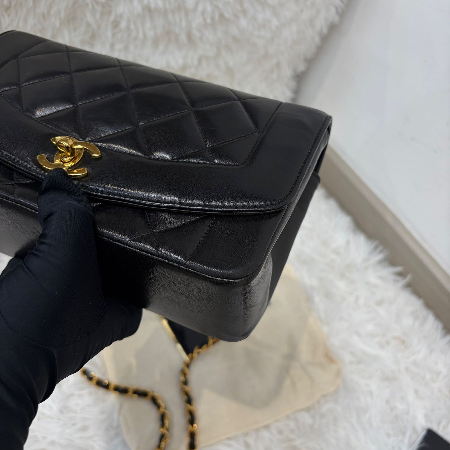 Chanel 黑金Diana 22