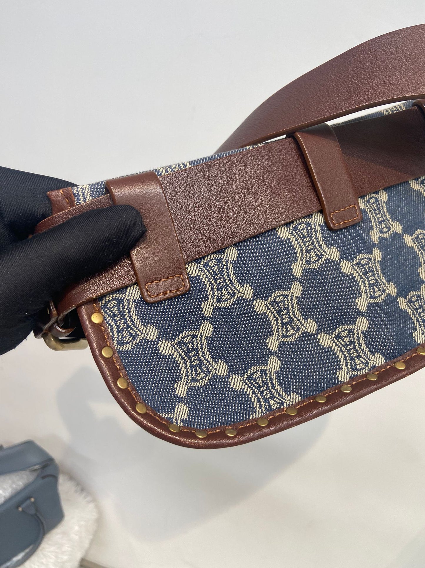 Celine 牛仔凱旋門 腰包
