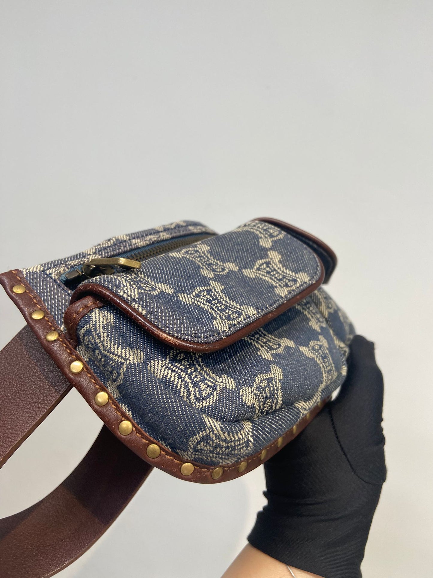 Celine 牛仔凱旋門 腰包