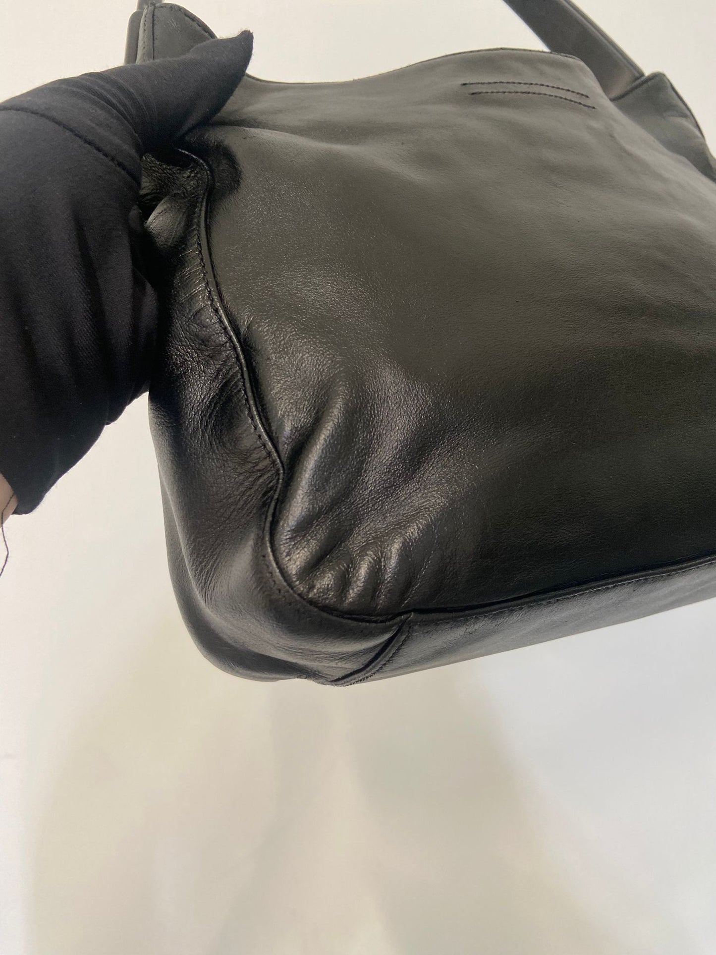 Prada plastic handle hobo bag