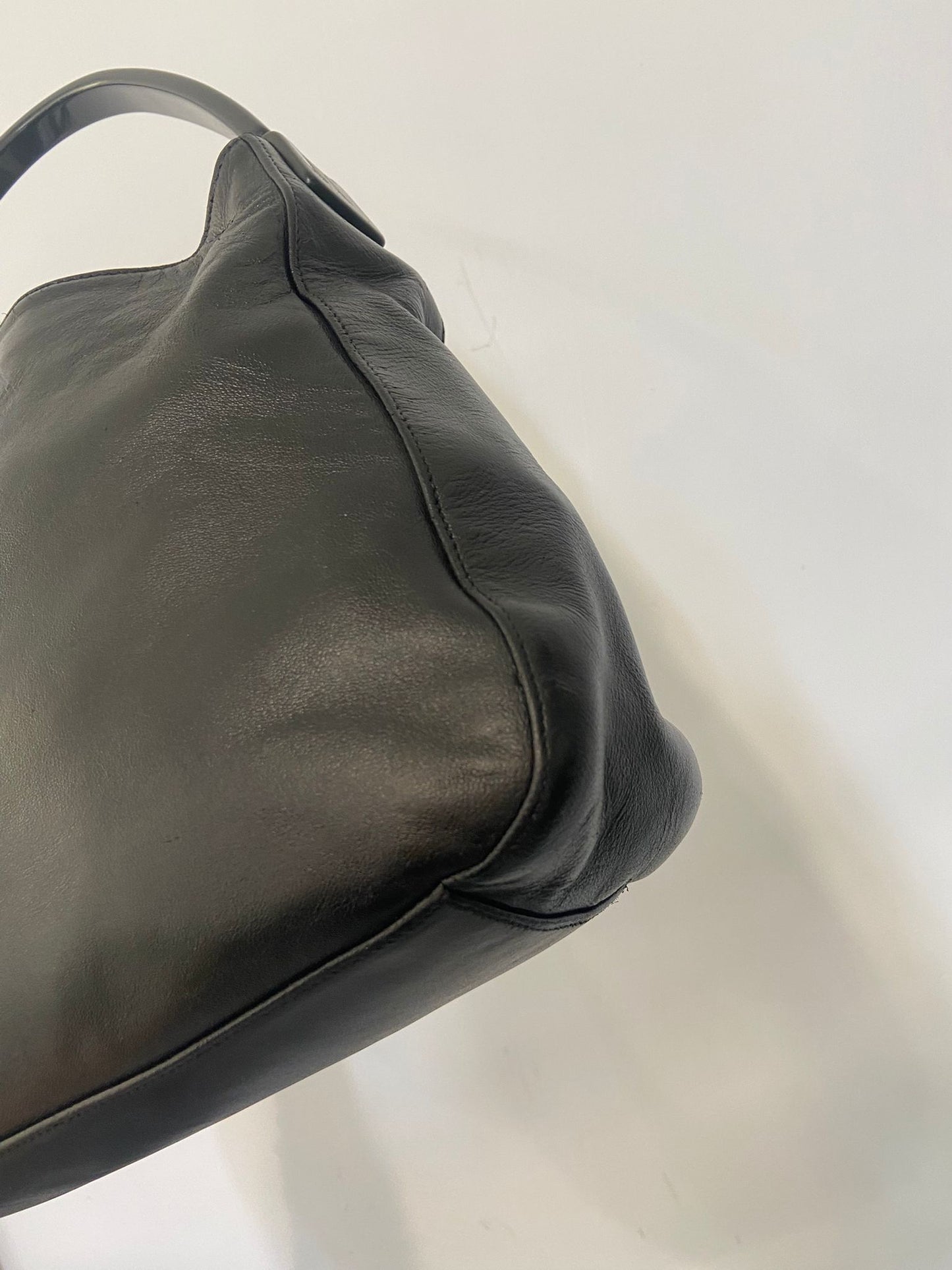 Prada plastic handle hobo bag