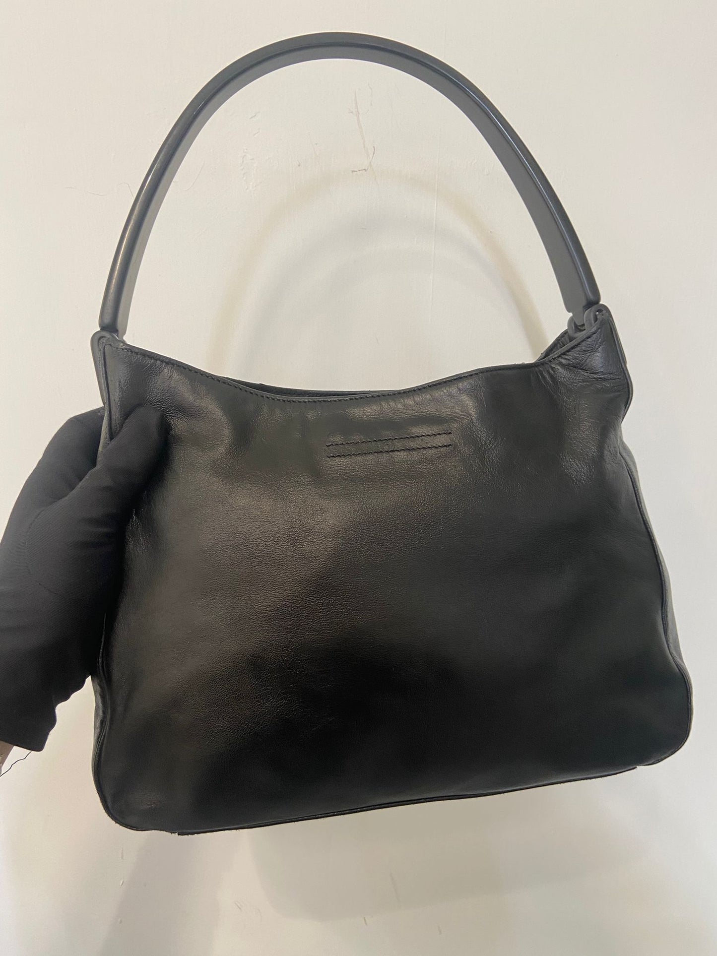 Prada plastic handle hobo bag