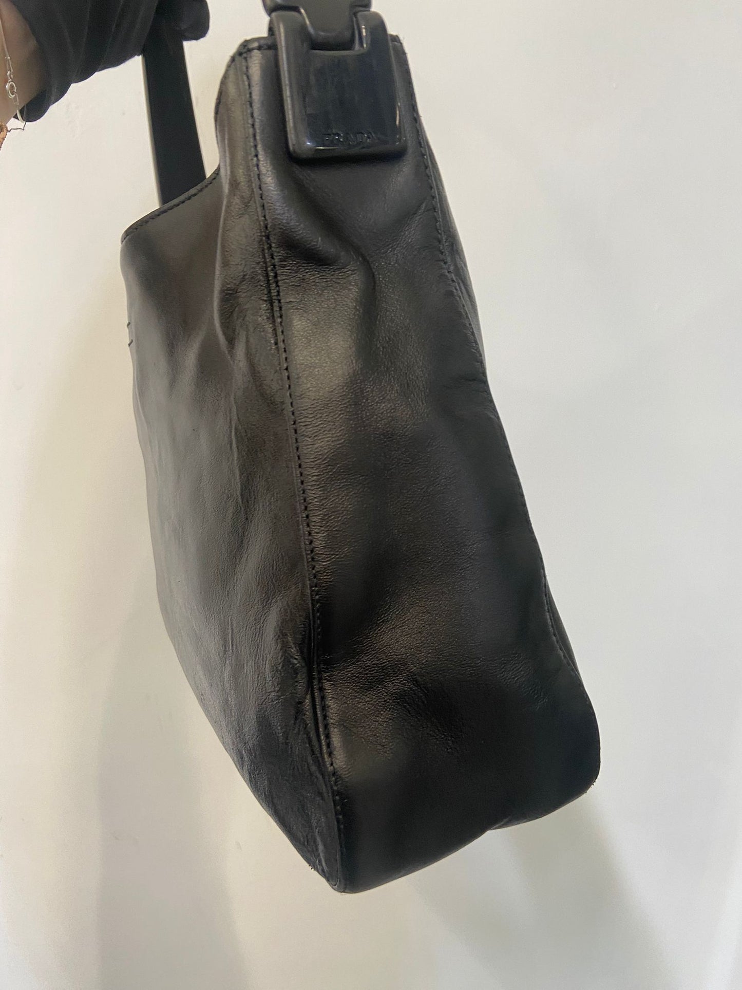 Prada plastic handle hobo bag