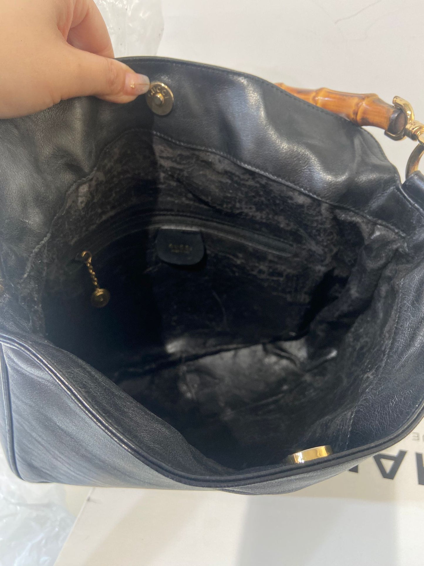 GUCCI bamboo handle hobo bag