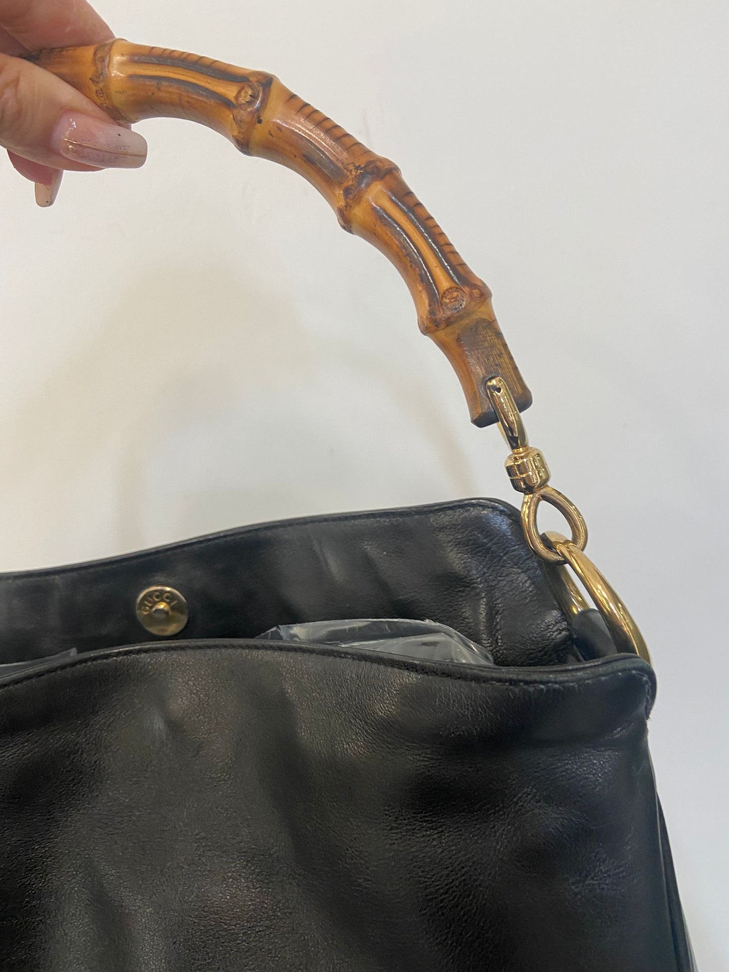 GUCCI bamboo handle hobo bag