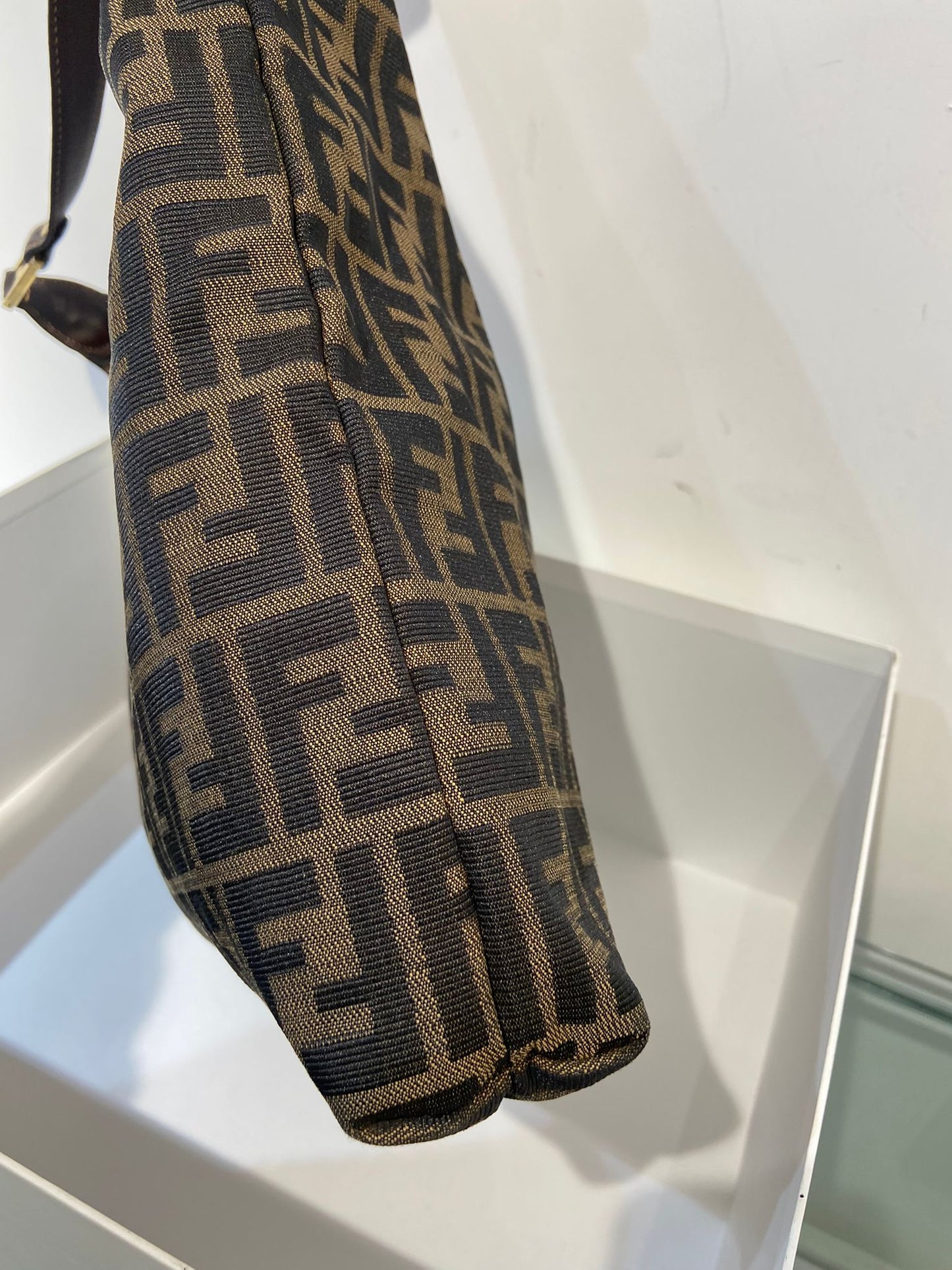 Fendi zucca double zip hobo bag