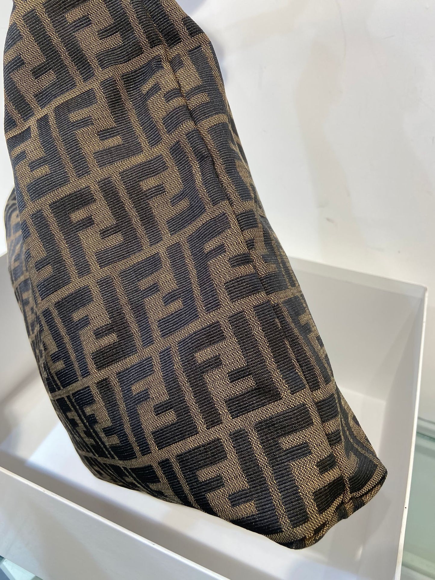 Fendi zucca double zip hobo bag