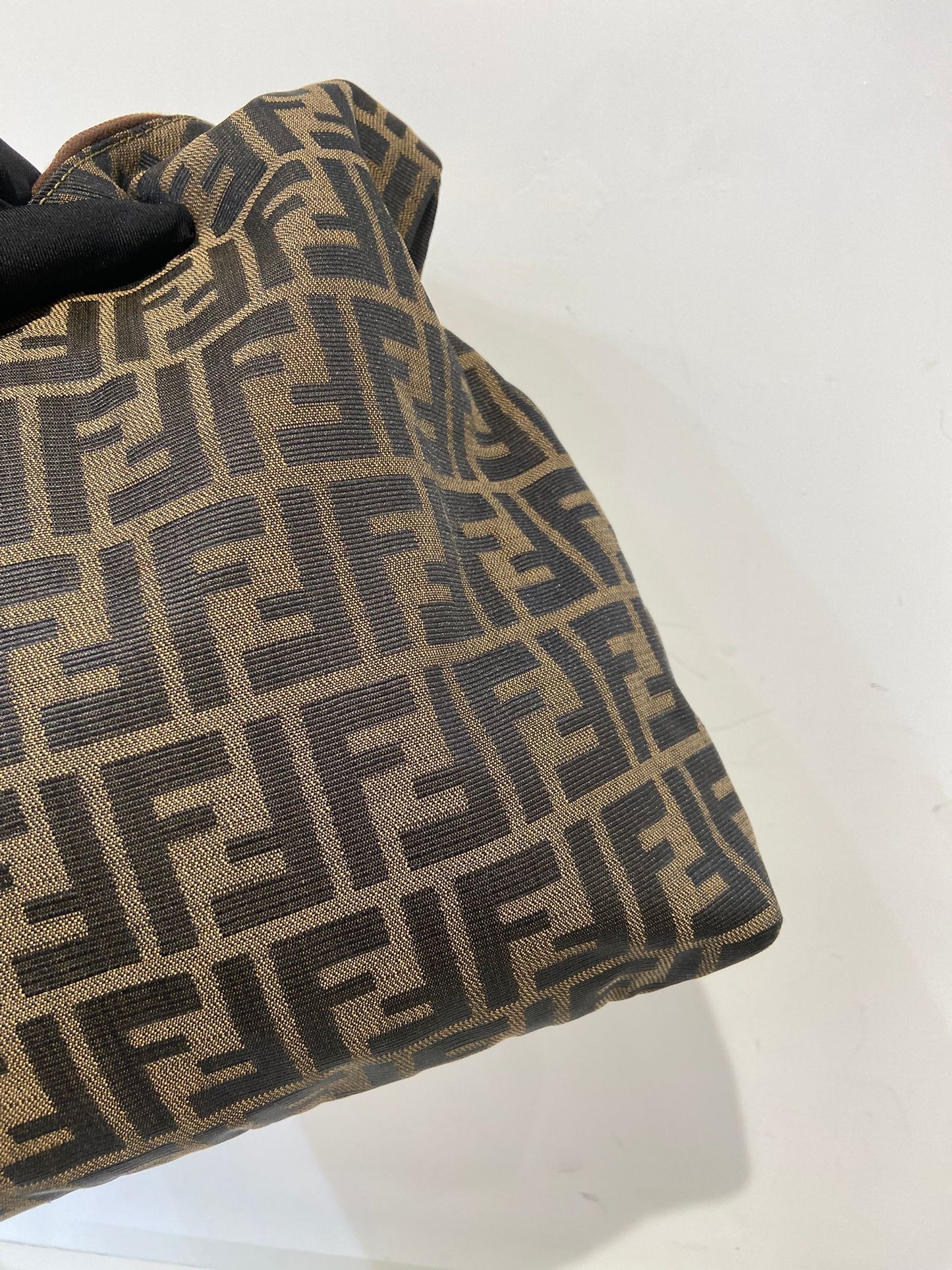 Fendi zucca double zip hobo bag