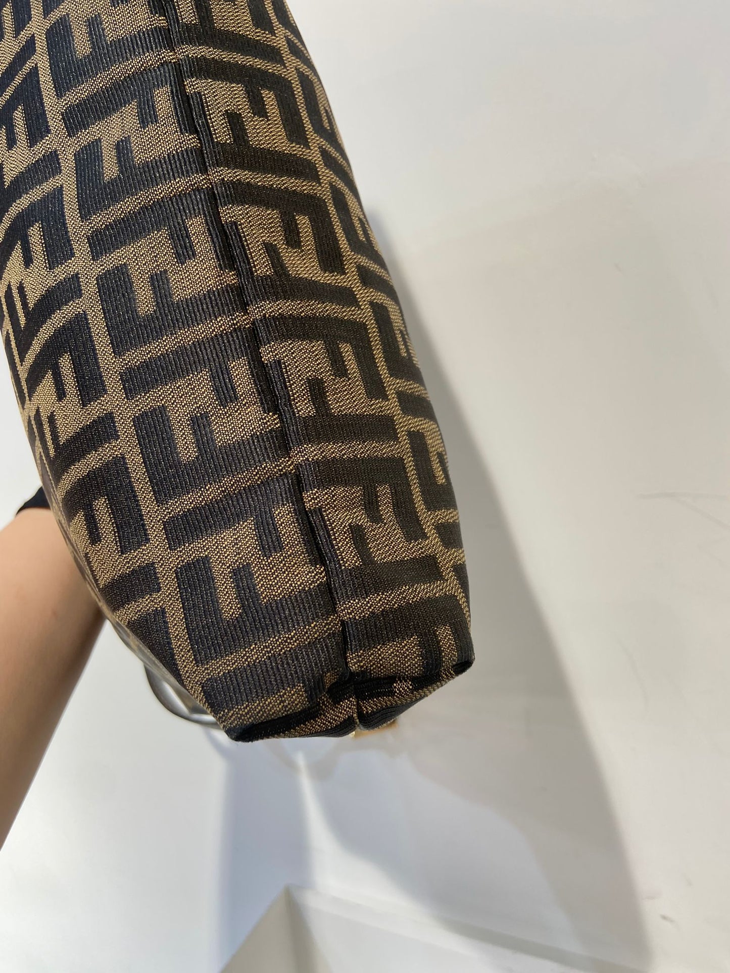 Fendi zucca double zip hobo bag