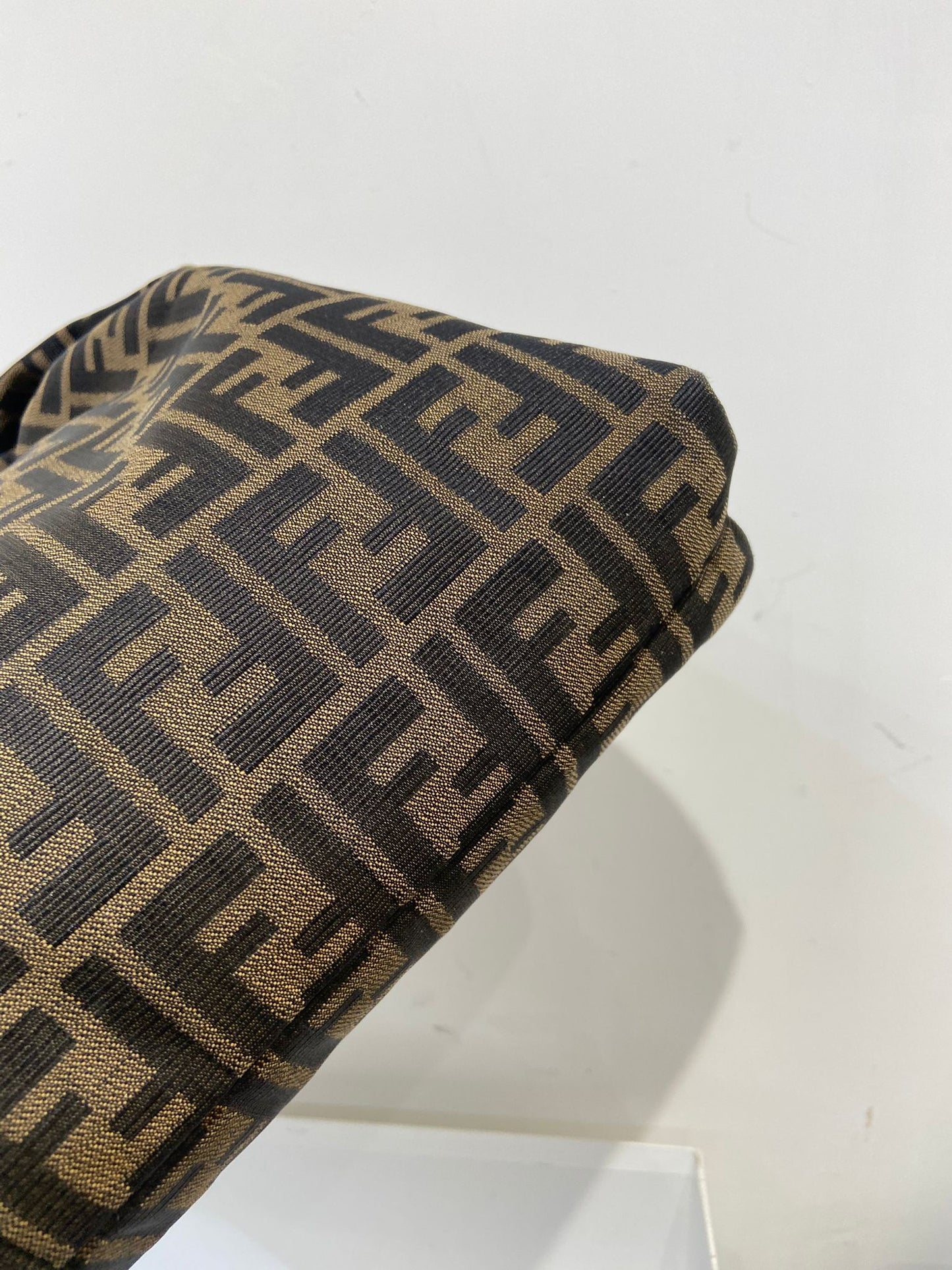 Fendi zucca double zip hobo bag