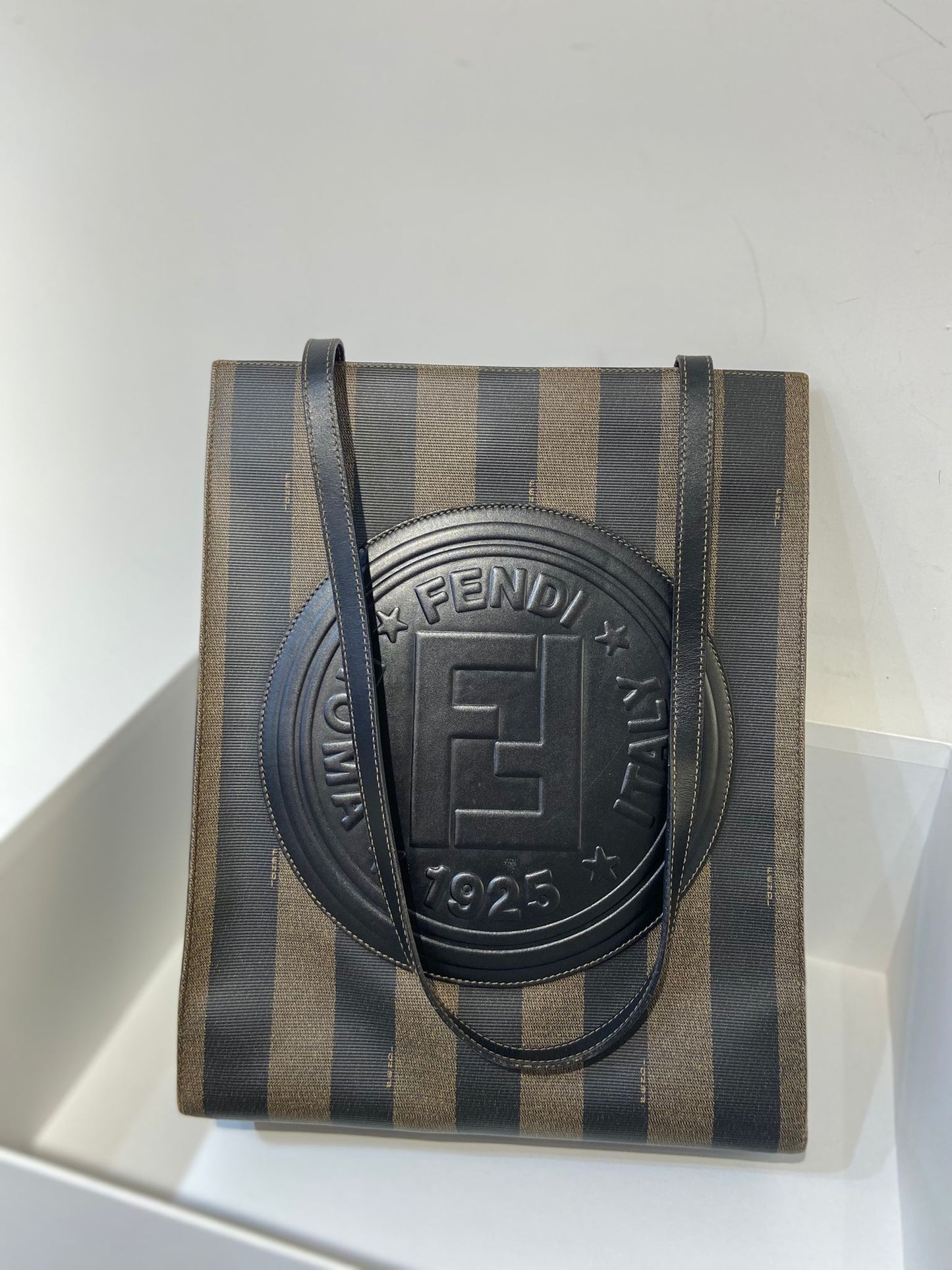 Fendi Vintage Pequin Roma Tote
