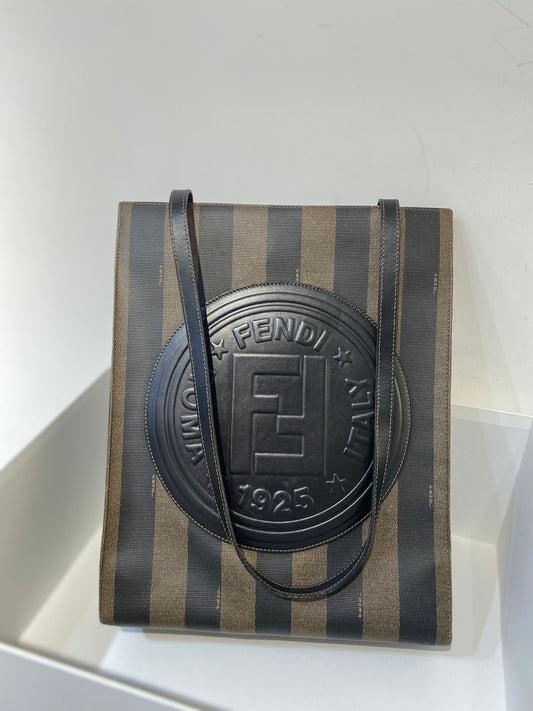 Fendi Vintage Pequin Roma Tote