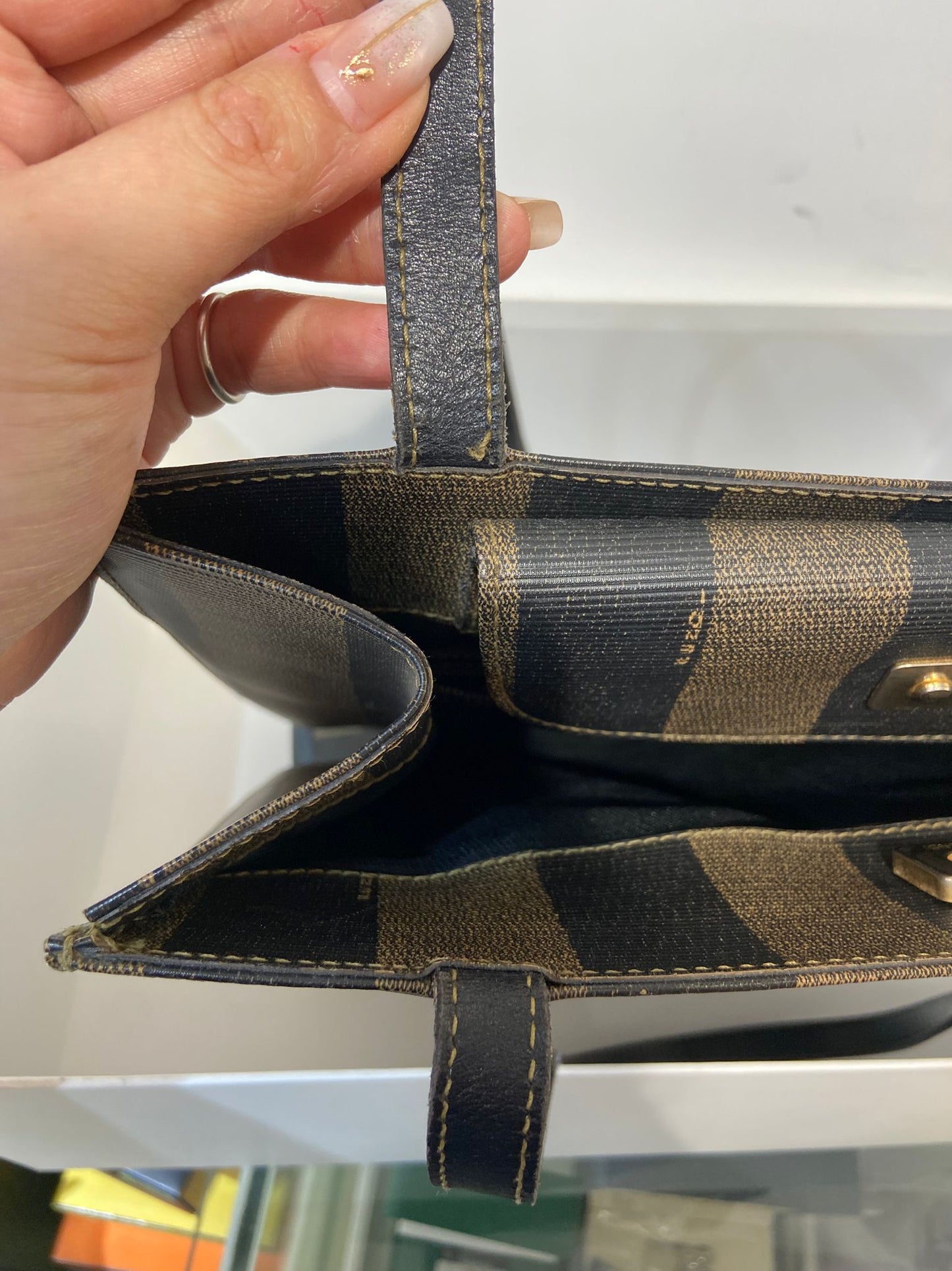 Fendi Vintage Pequin Roma Tote