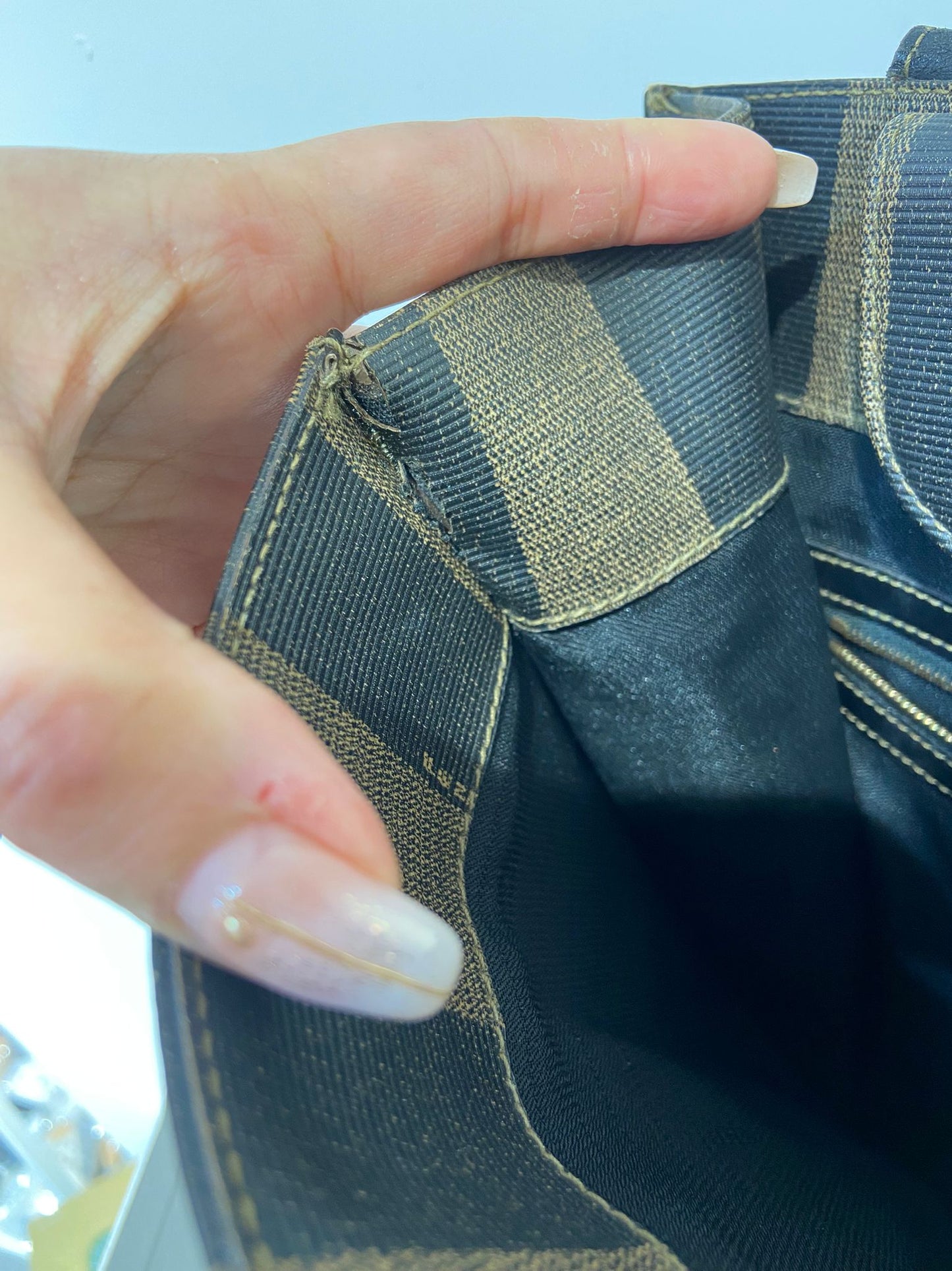 Fendi Vintage Pequin Roma Tote