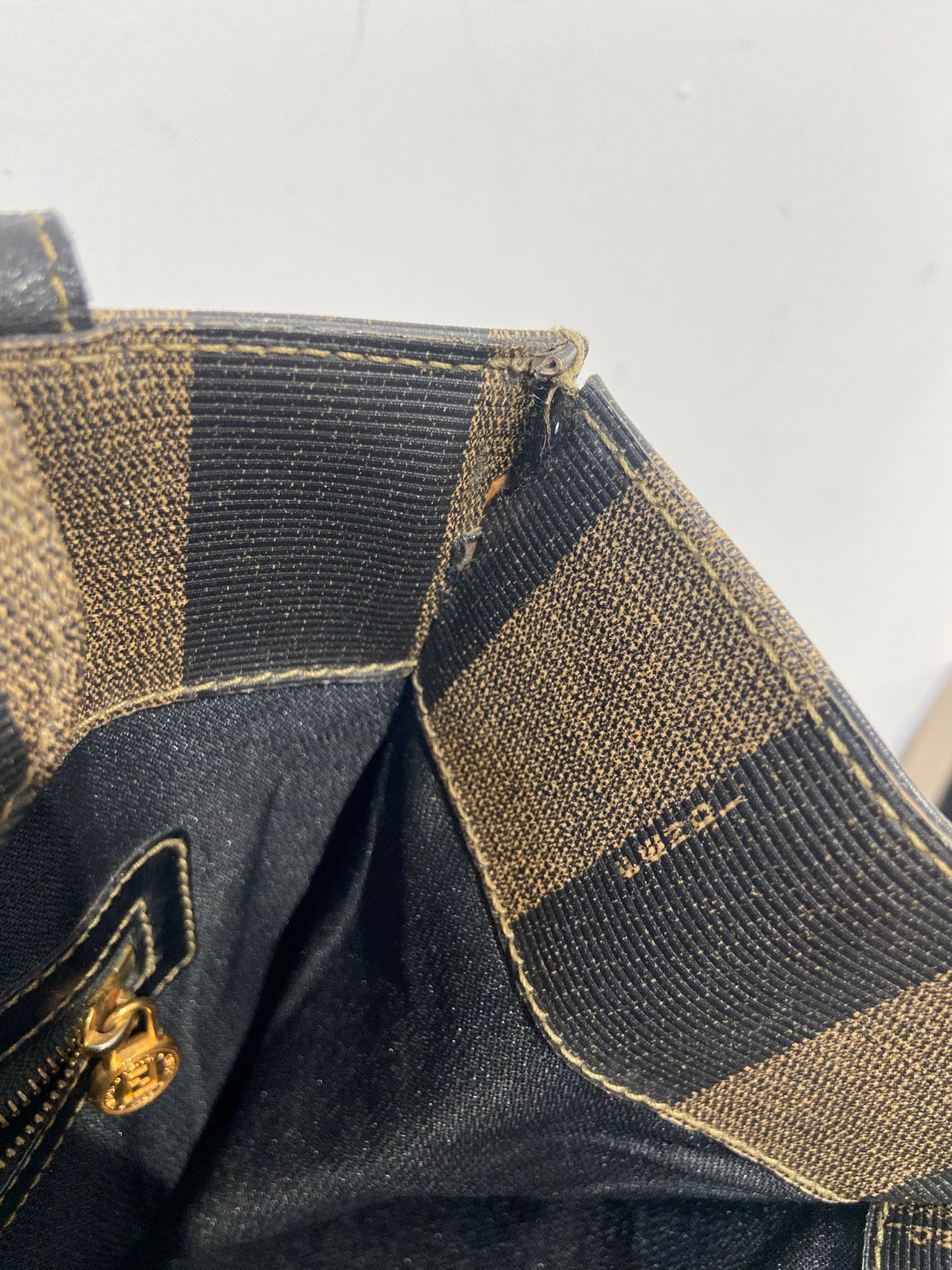 Fendi Vintage Pequin Roma Tote