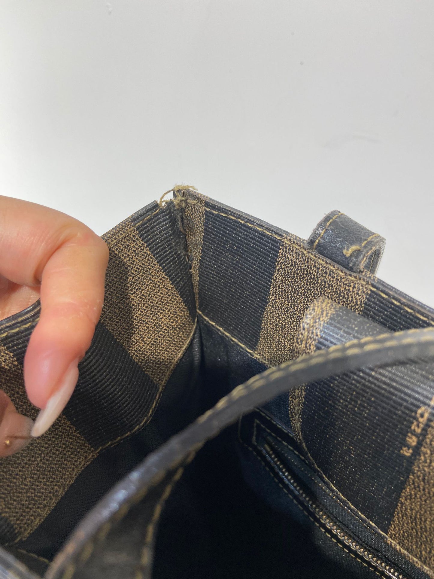 Fendi Vintage Pequin Roma Tote