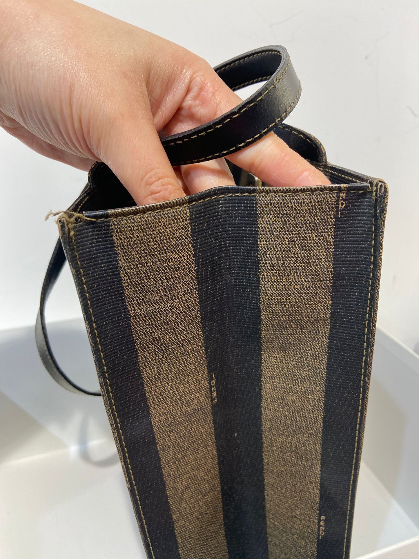 Fendi Vintage Pequin Roma Tote