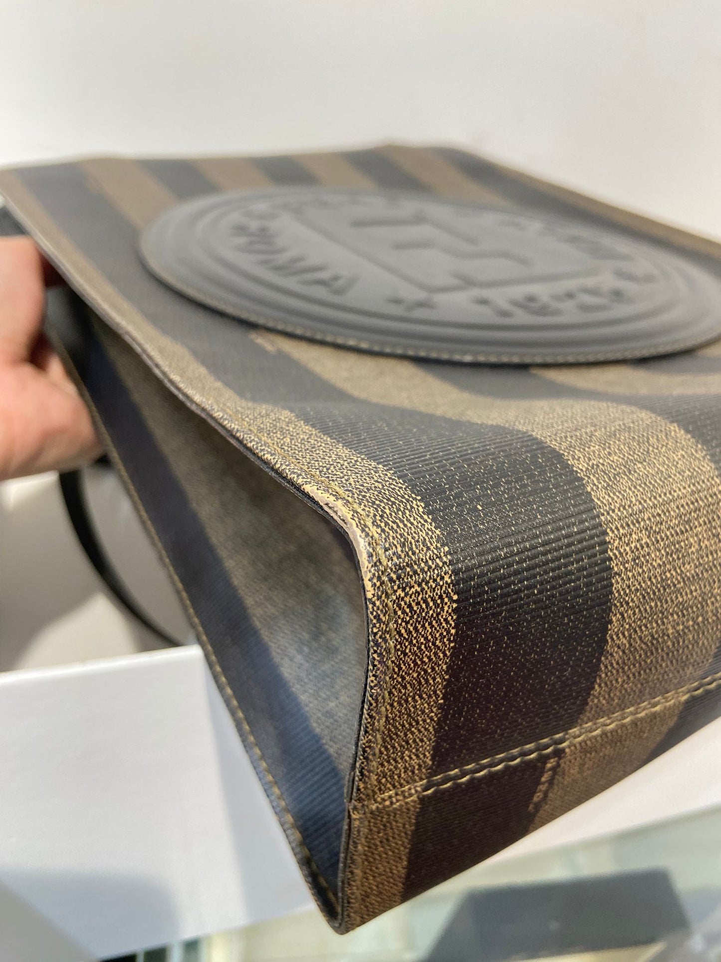 Fendi Vintage Pequin Roma Tote