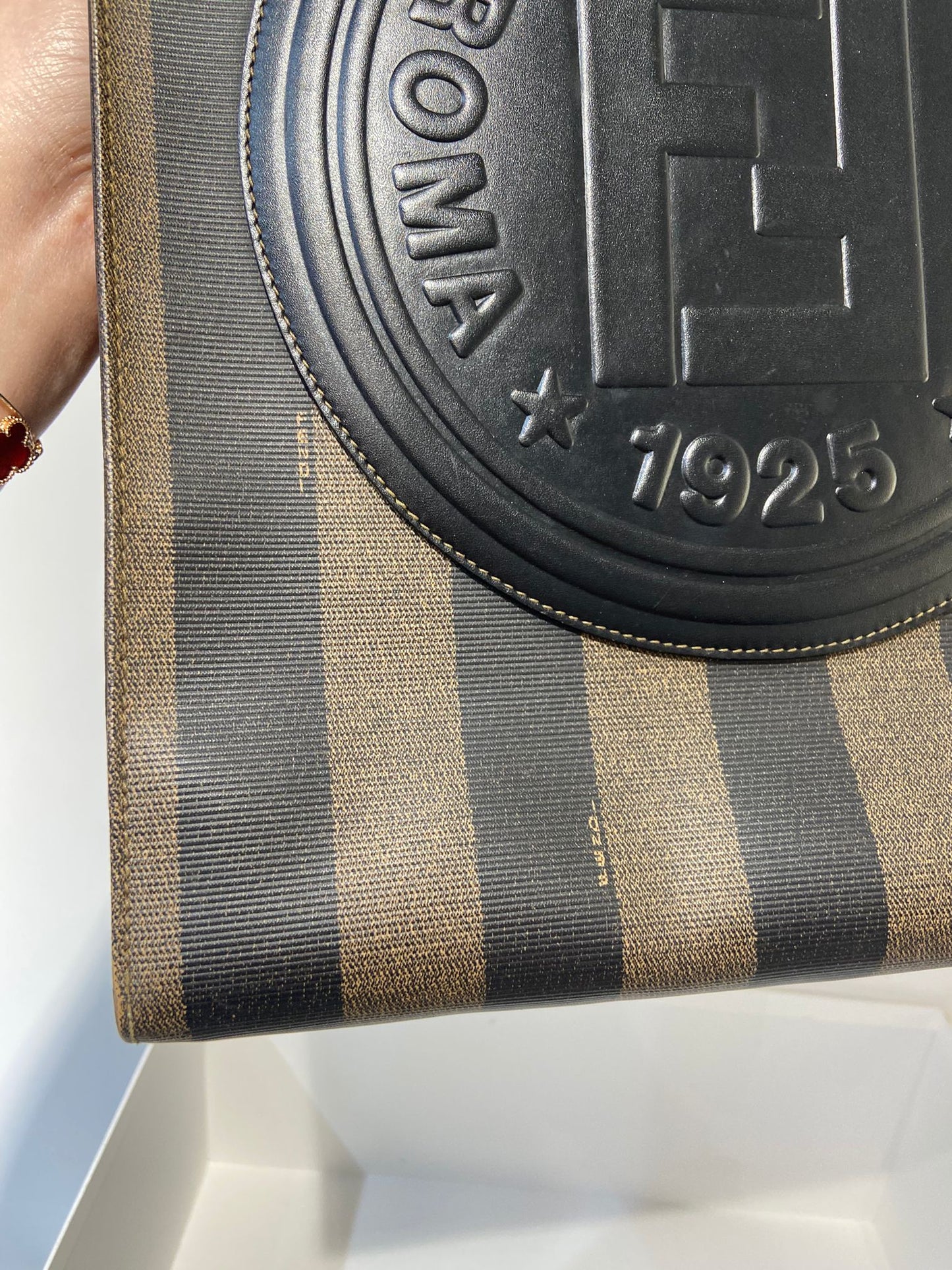 Fendi Vintage Pequin Roma Tote