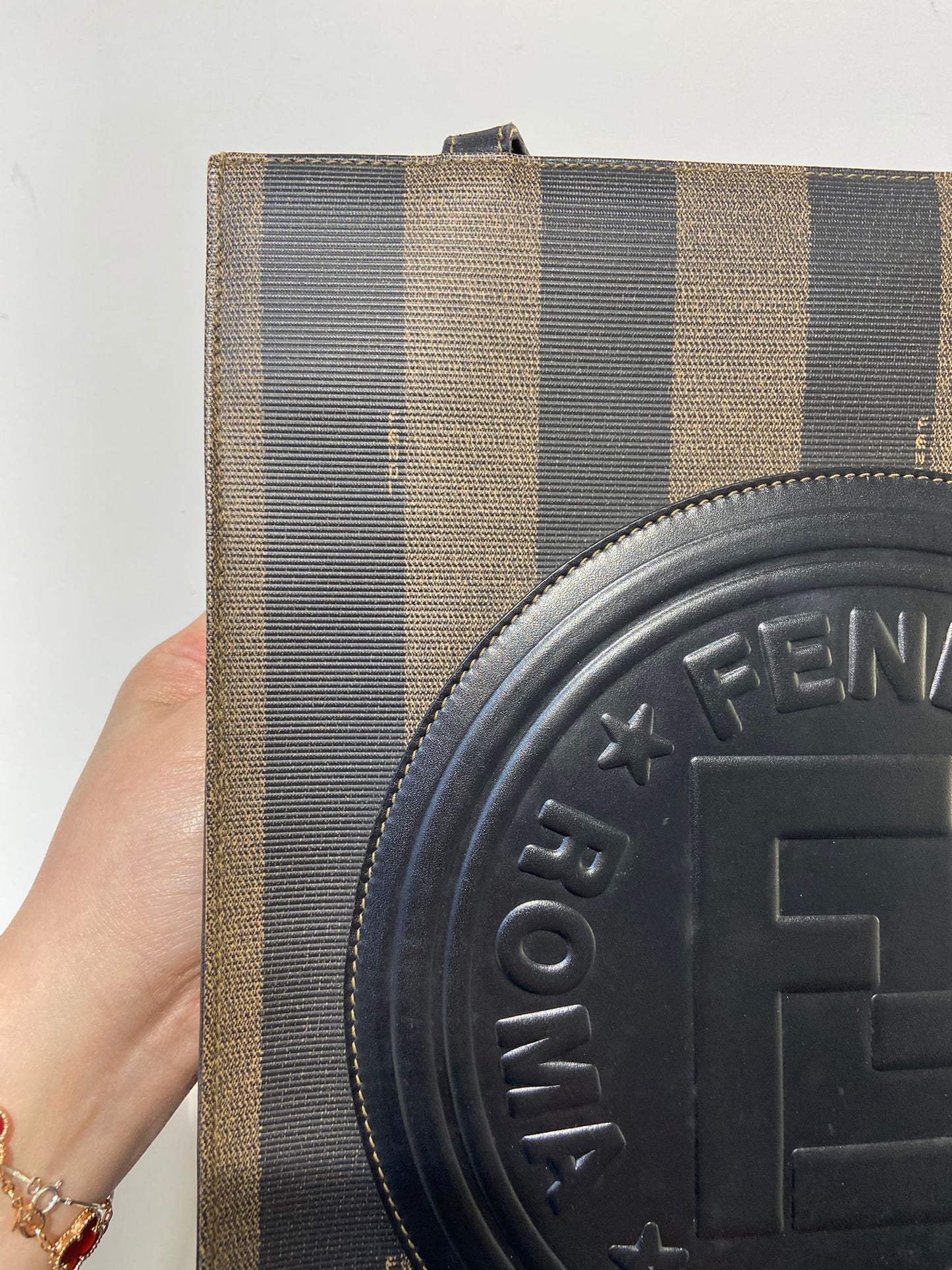 Fendi Vintage Pequin Roma Tote