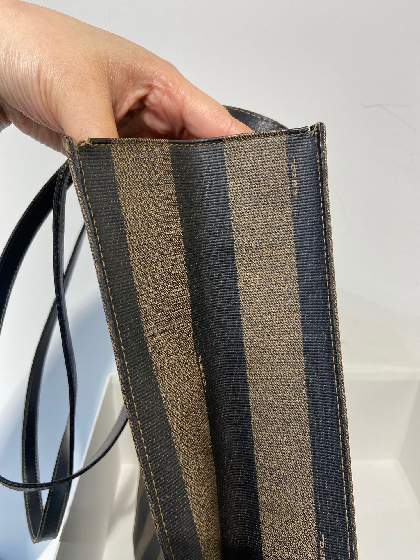 Fendi Vintage Pequin Roma Tote