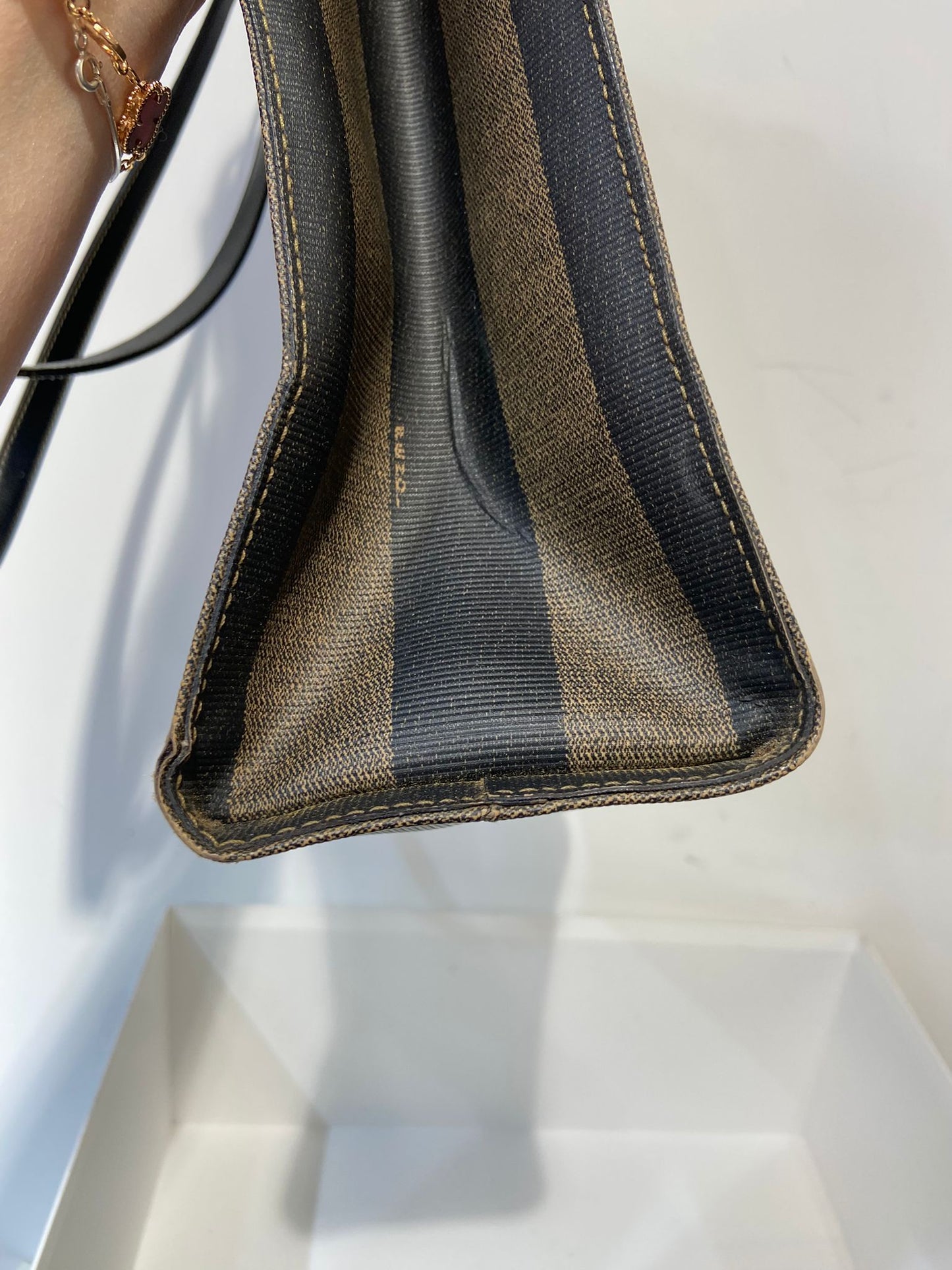 Fendi Vintage Pequin Roma Tote