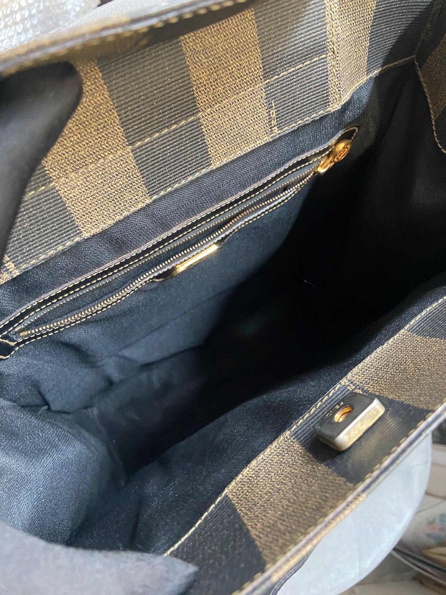Fendi Vintage Pequin Roma Tote