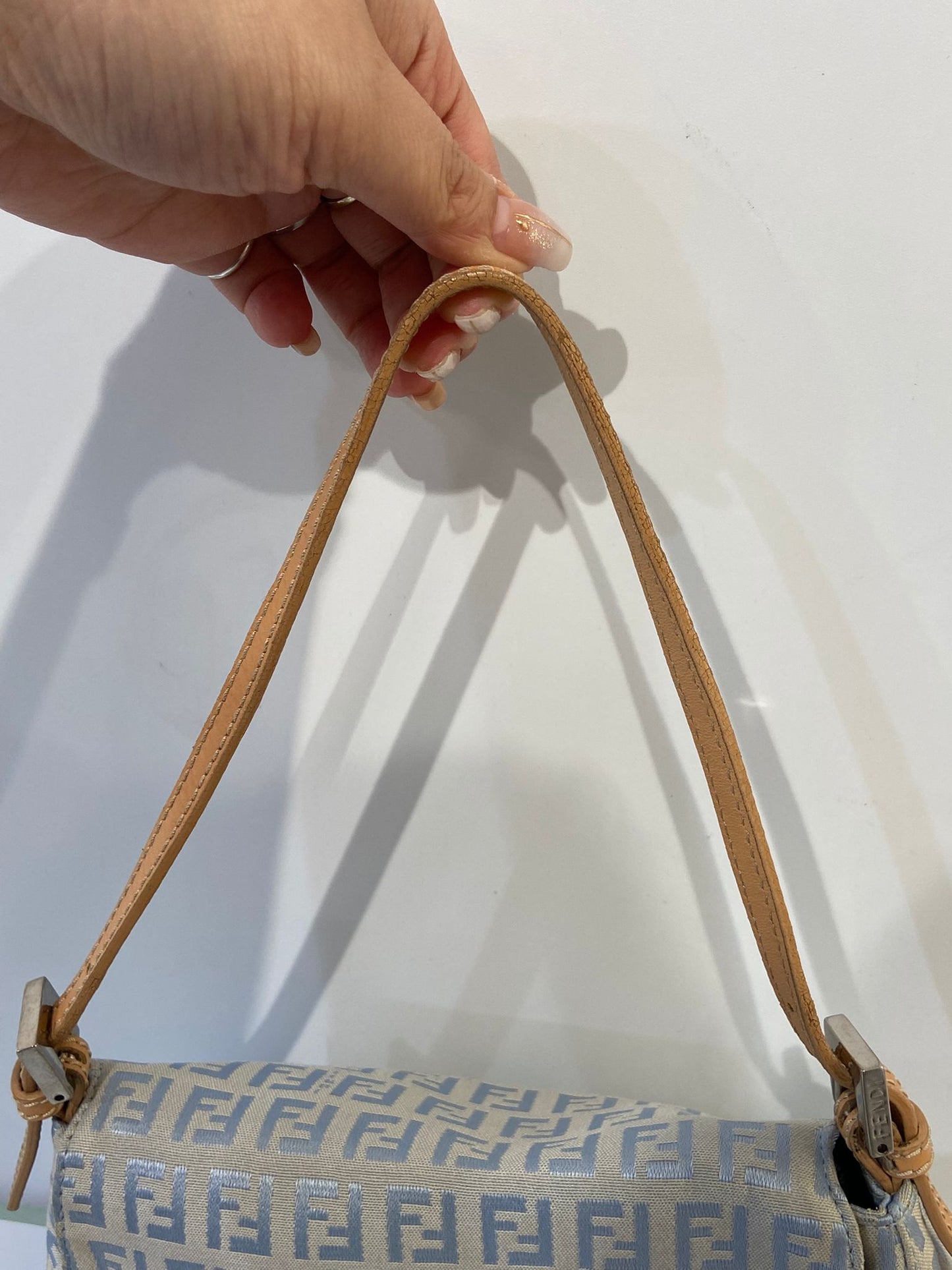 Fendi zucchino baguette light blue