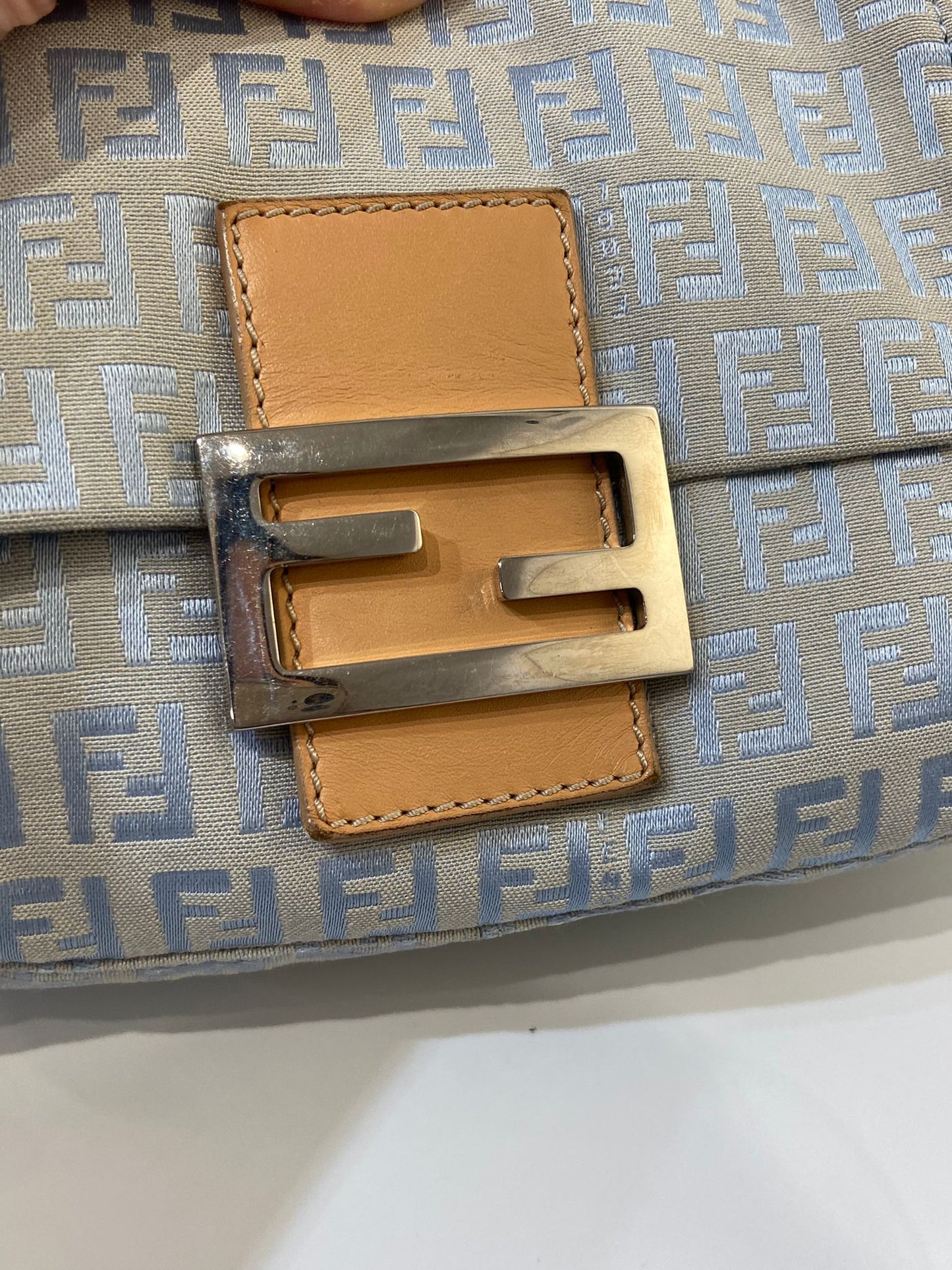 Fendi zucchino baguette light blue