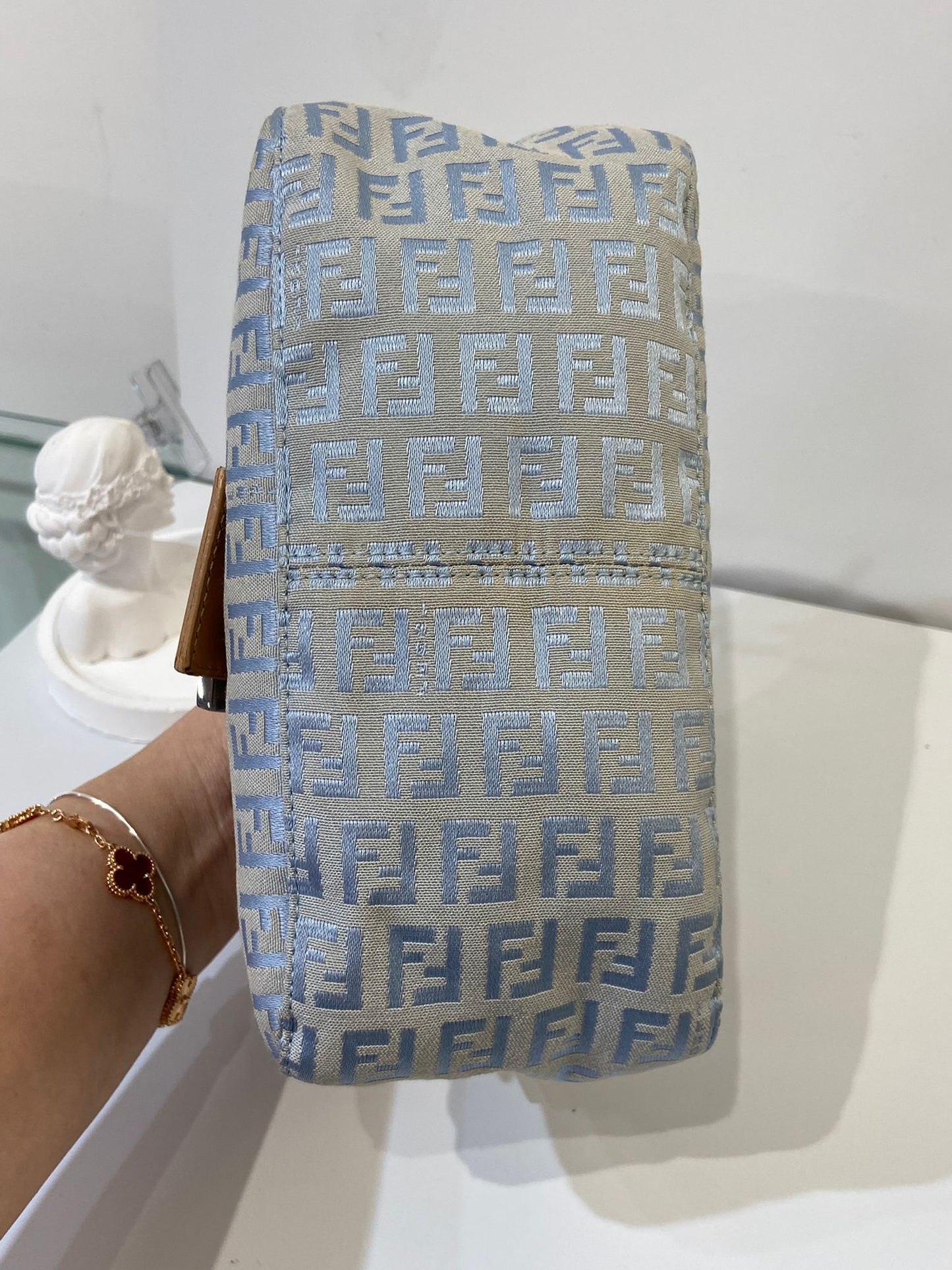 Fendi zucchino baguette light blue
