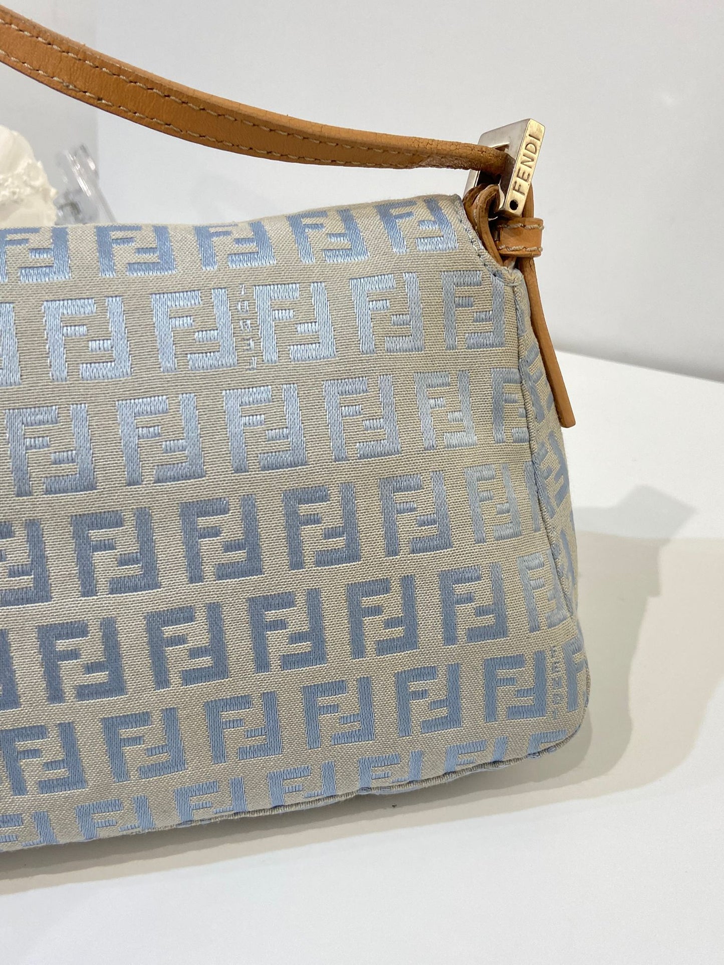 Fendi zucchino baguette light blue