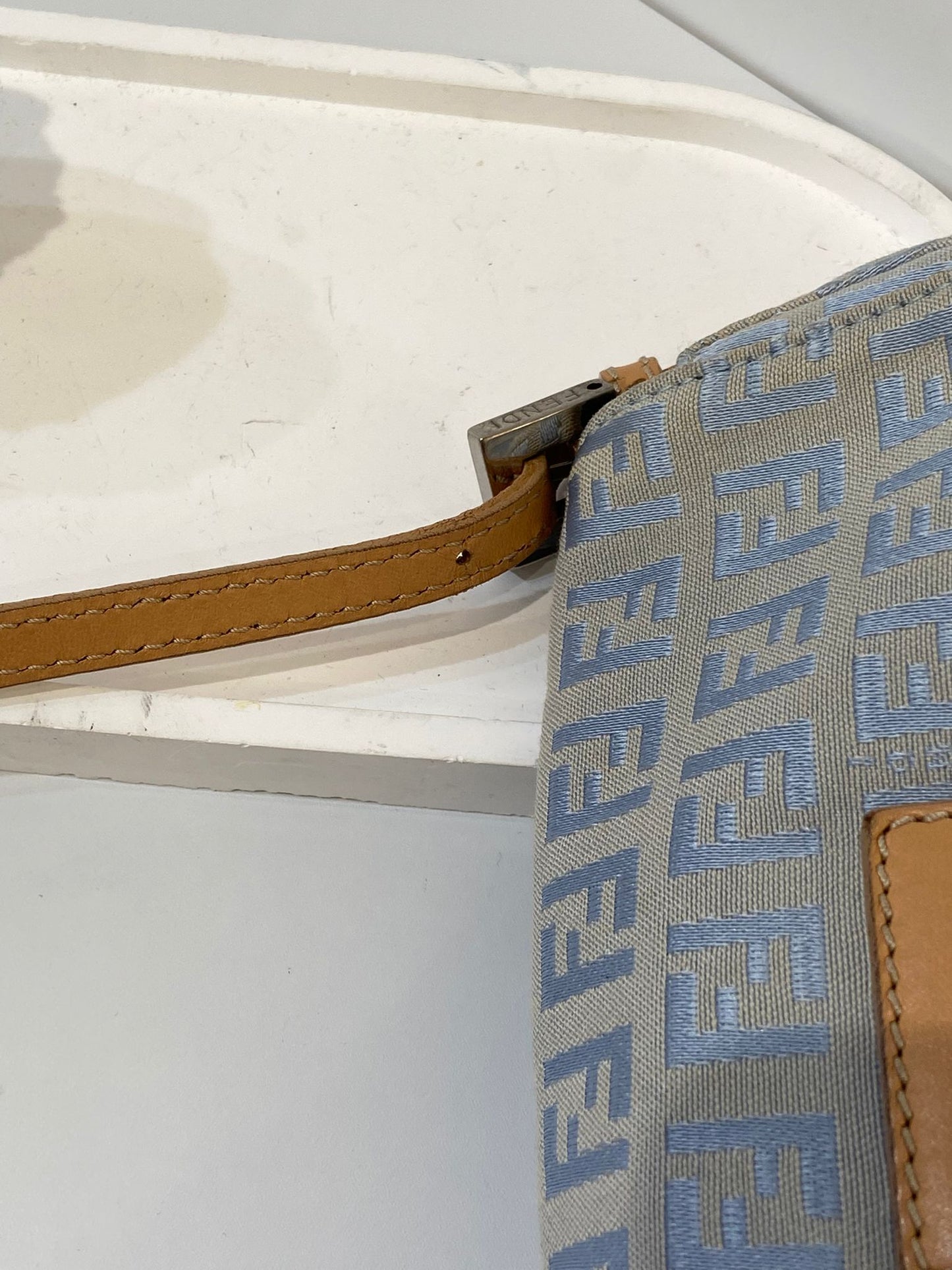 Fendi zucchino baguette light blue