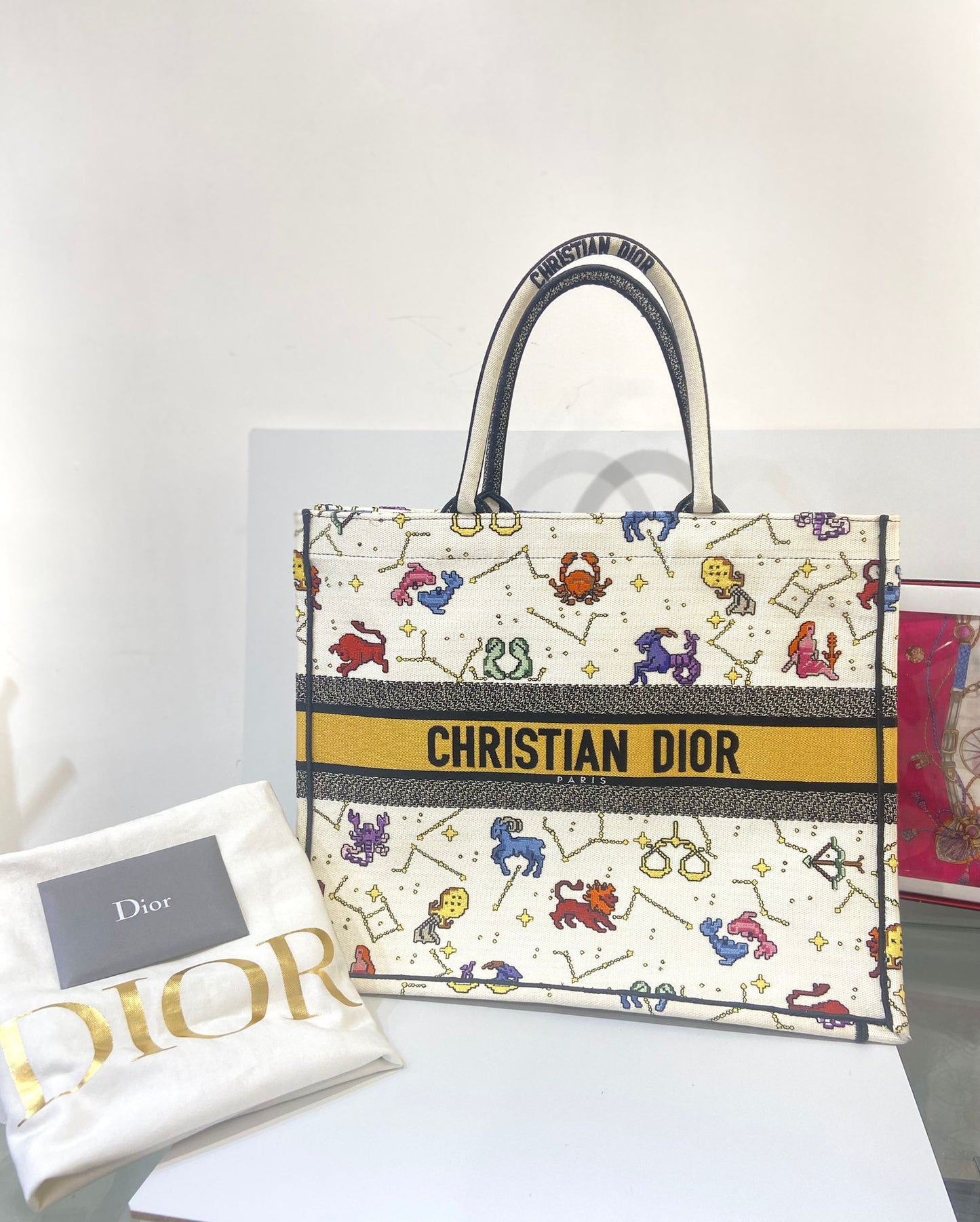 DIOR BOOK TOTE Large Pixel Zodiac
