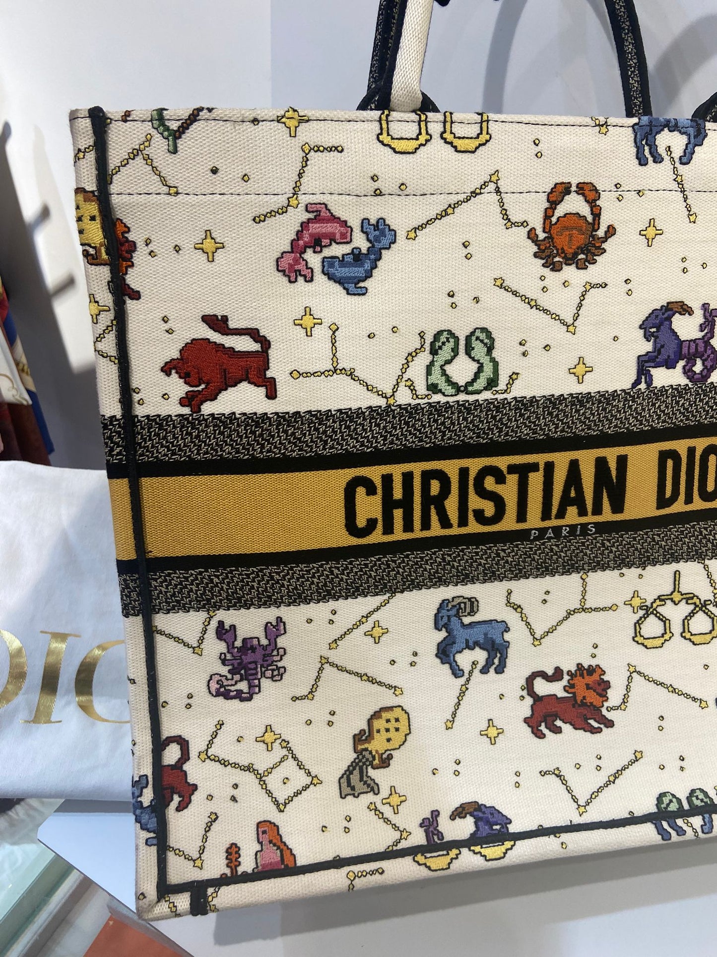 DIOR BOOK TOTE Large Pixel Zodiac