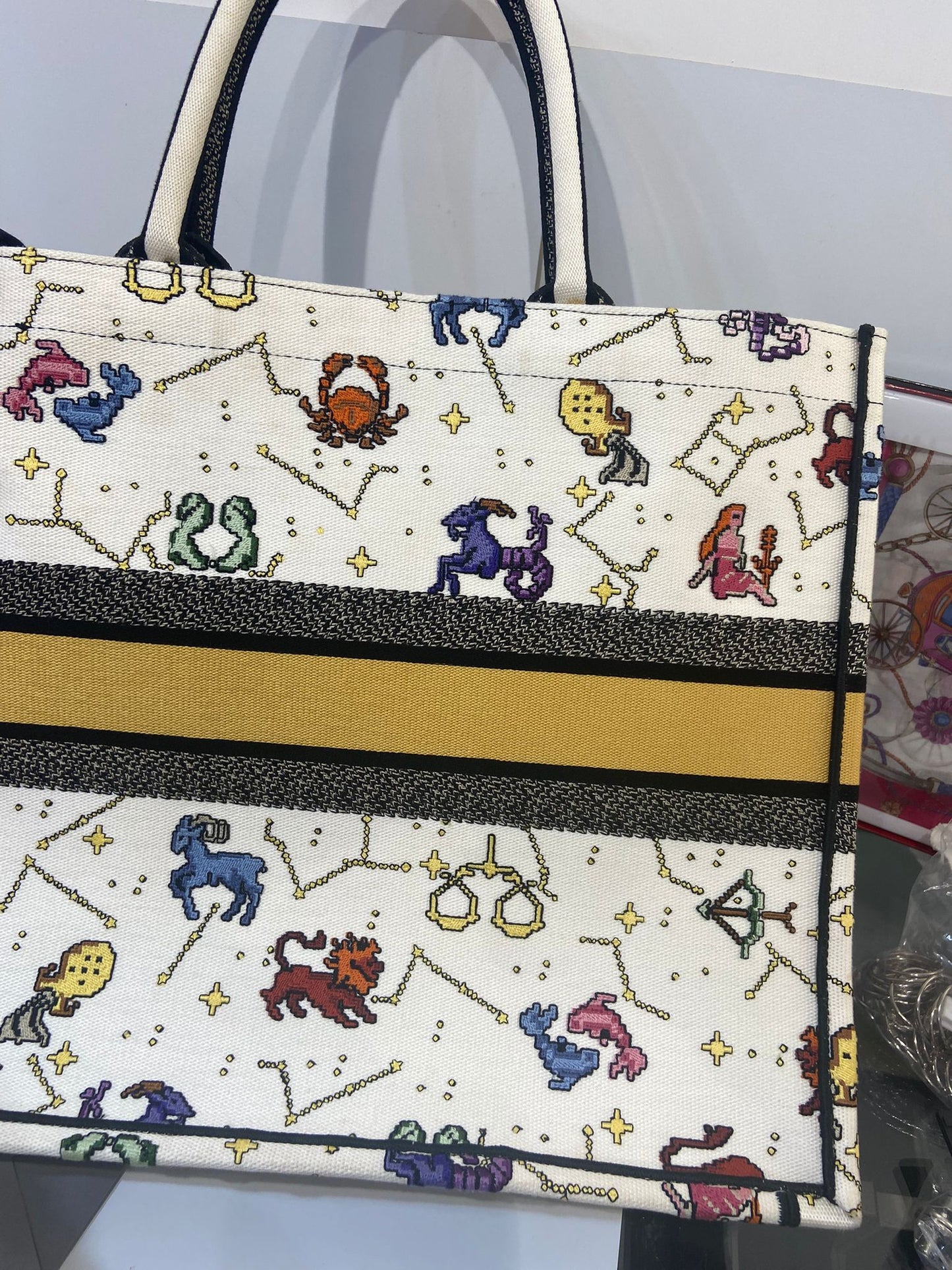 DIOR BOOK TOTE Large Pixel Zodiac