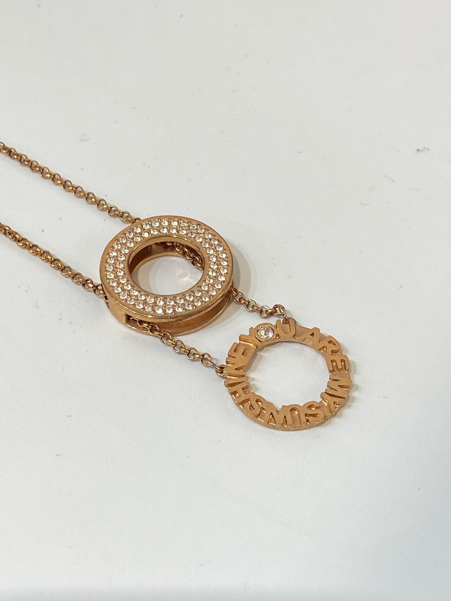 swarovski necklace and bracelet set rose gold