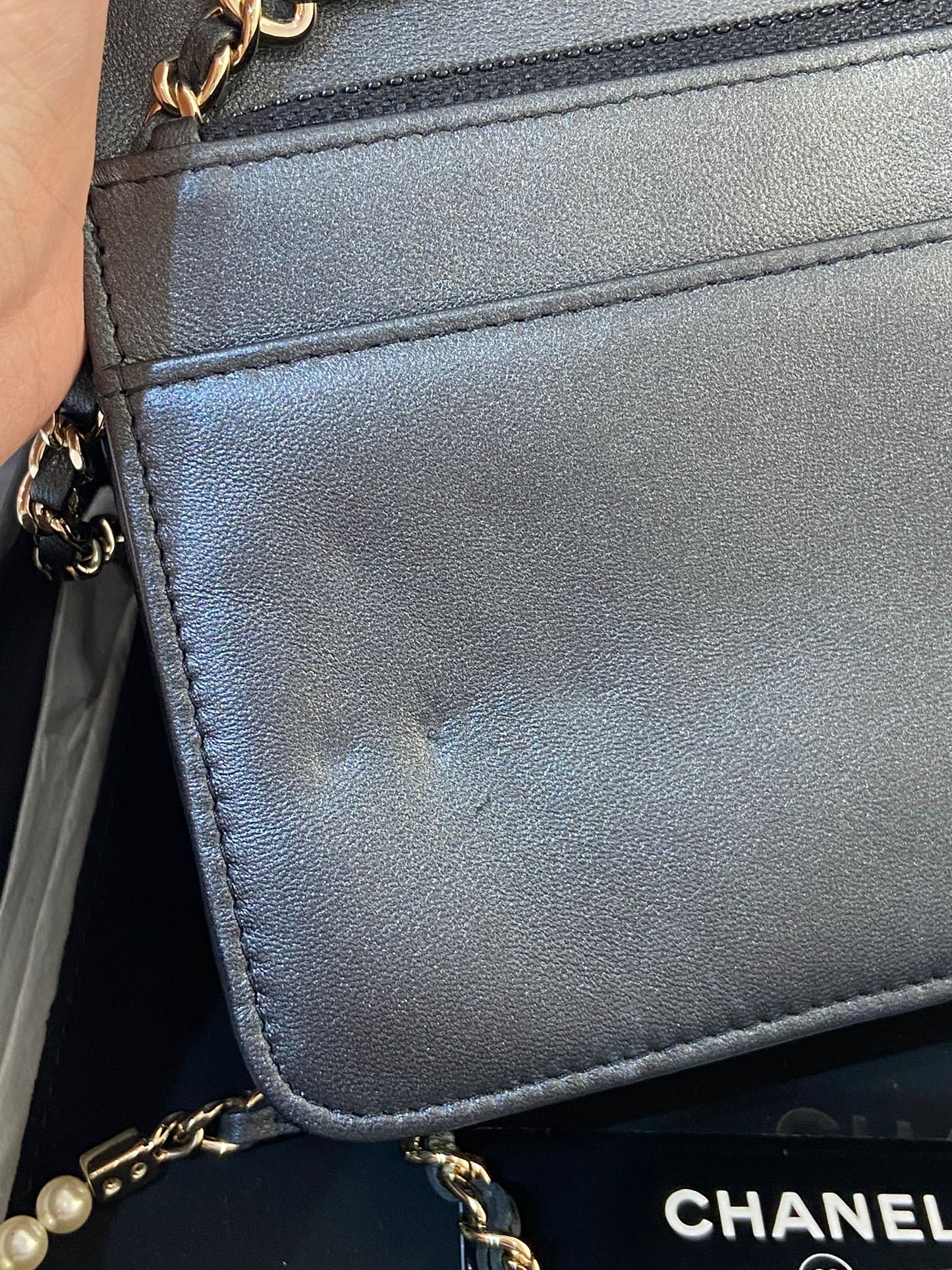 CHANEL WOC pearl chain