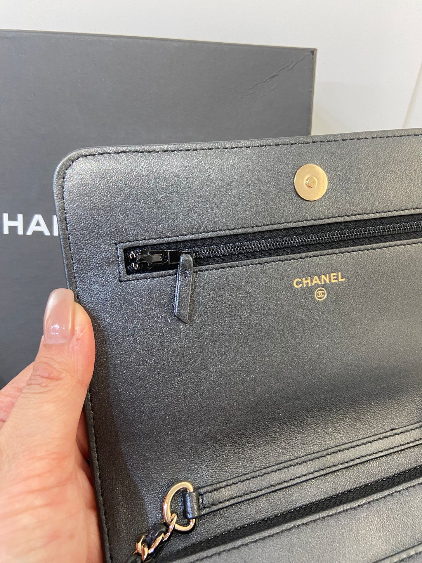 CHANEL WOC pearl chain